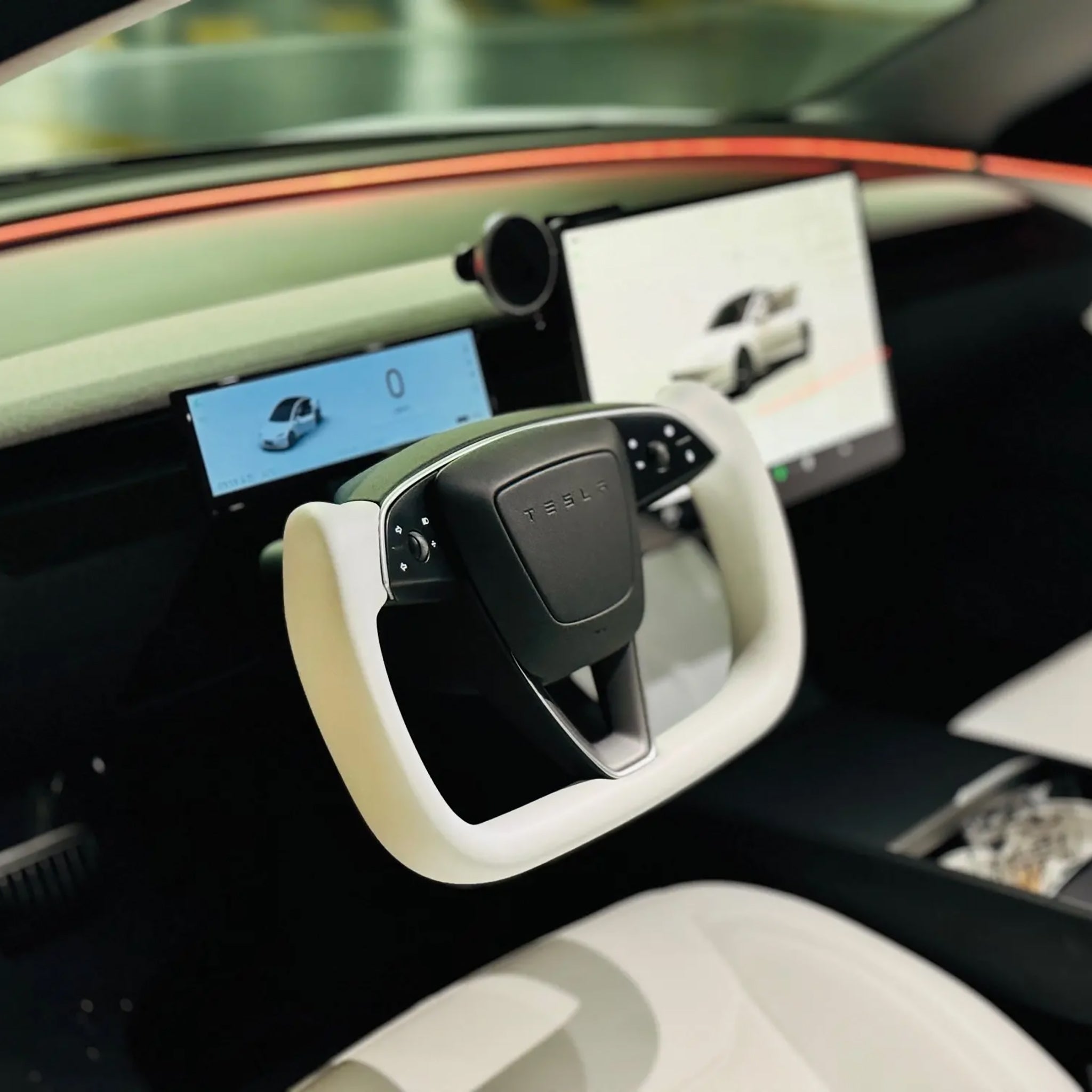Tesla Model 3 Highland Yoke Steering Wheel (2024+) | Heated Leather Upgrade