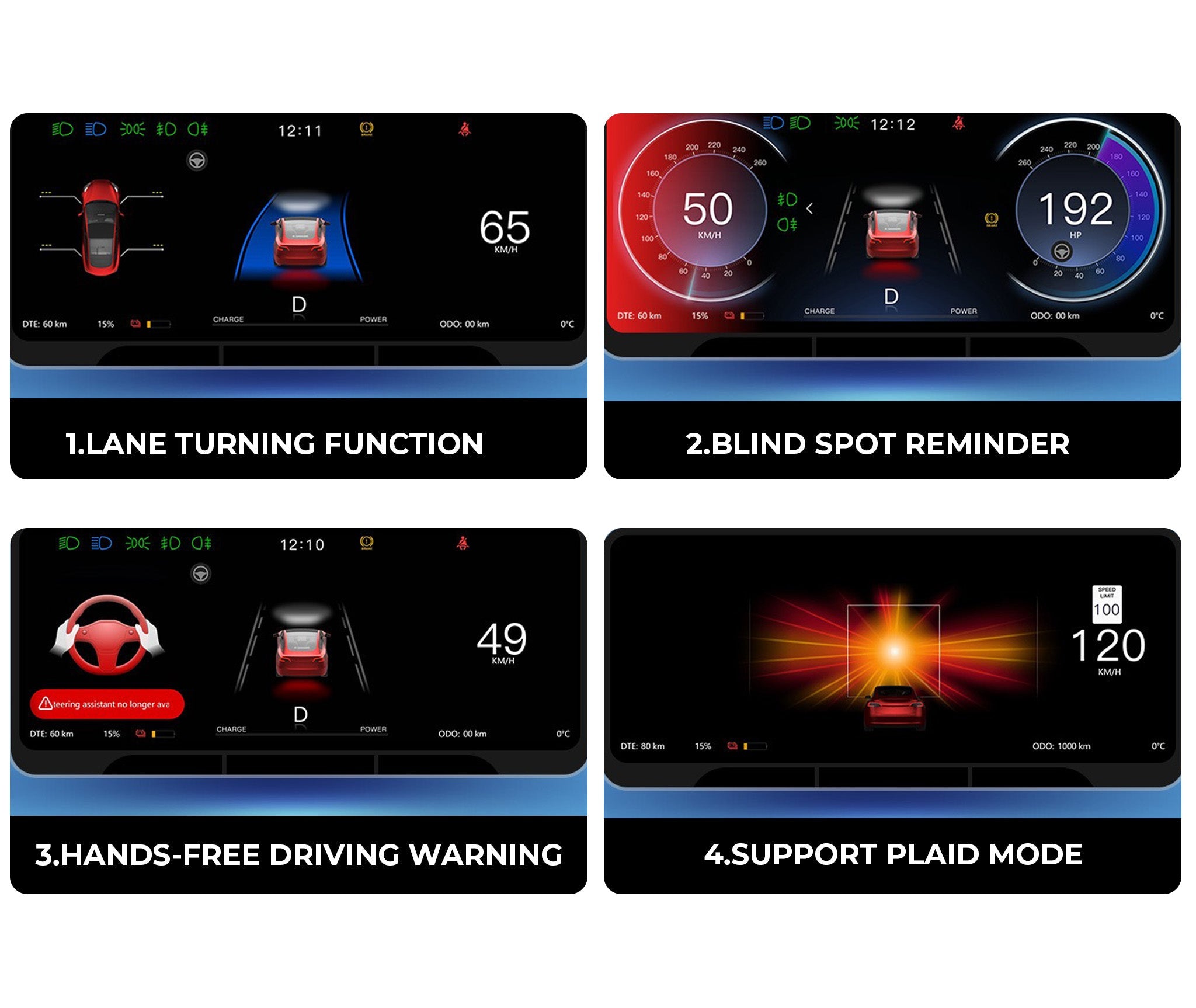 Tesla 8.9" Instrument Cluster for Model 3/Y (2024+ Model 3, 2025+ Model Y)