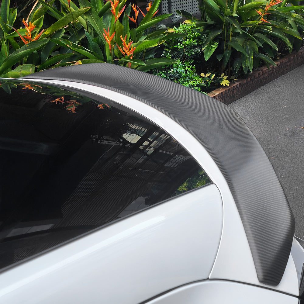 2025+ Tesla Model Y Juniper Carbon Fiber V-Style Rear Wing Spoiler – Aerodynamic Performance Body Kit Upgrade