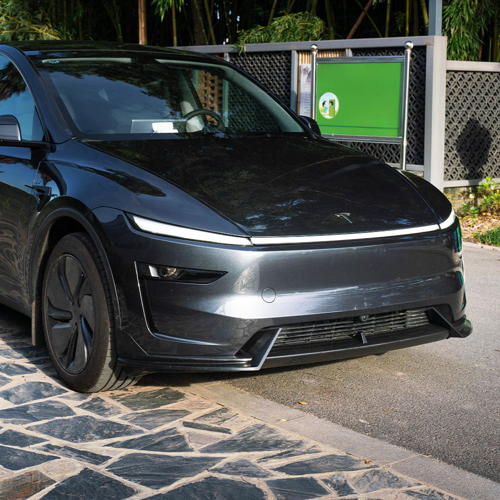 2025+ Tesla Model Y Juniper Front Lip Spoiler by Yeslak | Premium Aerodynamic Upgrade & Bumper Protection