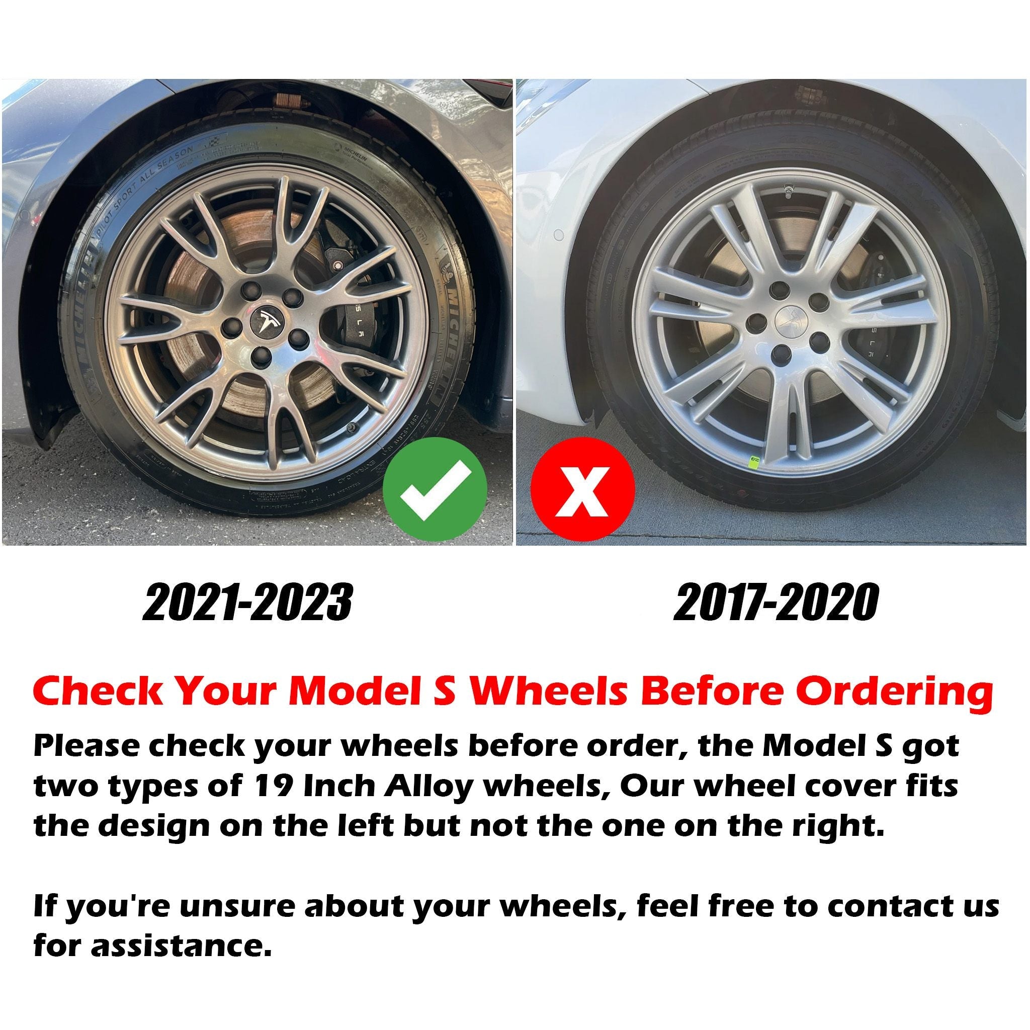 1 Pcs Wheel Cover For Tesla Model Y 19'' Gemini Wheels & Model S 19" Tempest Wheels (1 Pcs)