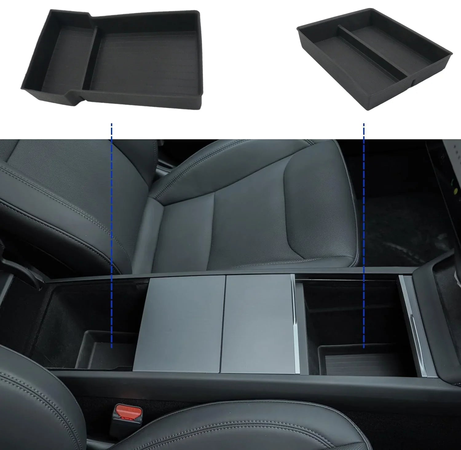 Bundle:2024+ Model 3 & 2025+ Model Y Center Console Organizer Storage Box Set 4 PCS