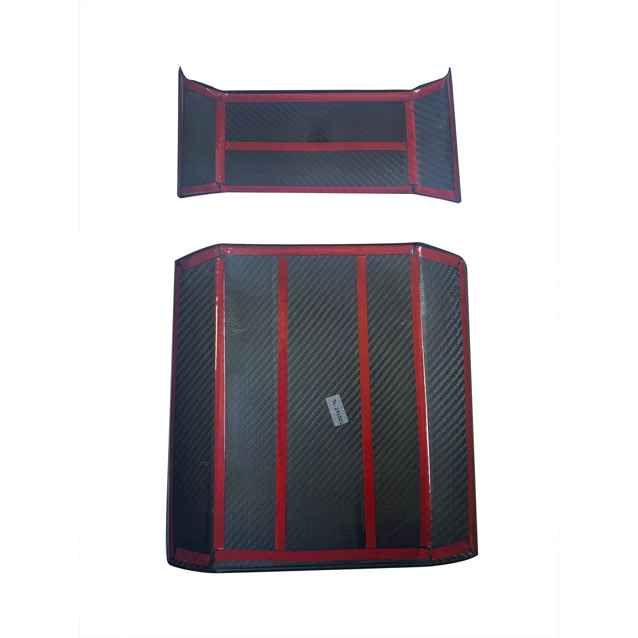 Real Carbon Fiber Armrest Cover & Rear Screen Frame Cover for Tesla Cybertruck (2 Pcs)