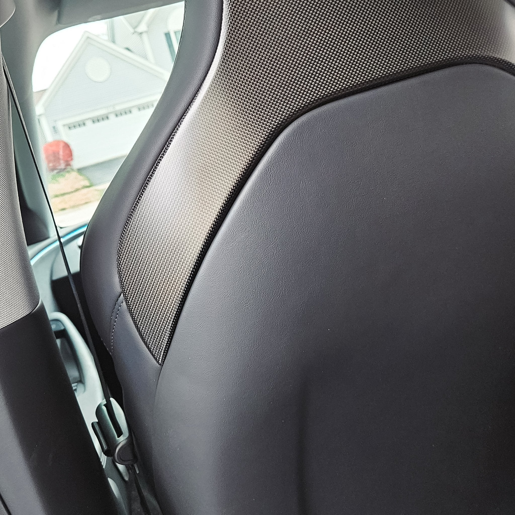 Real Carbon Fiber Seat Back Covers for 2024+ Tesla Model 3 Highland Performance – 1x1 Plain & 2x2 Twill Weave