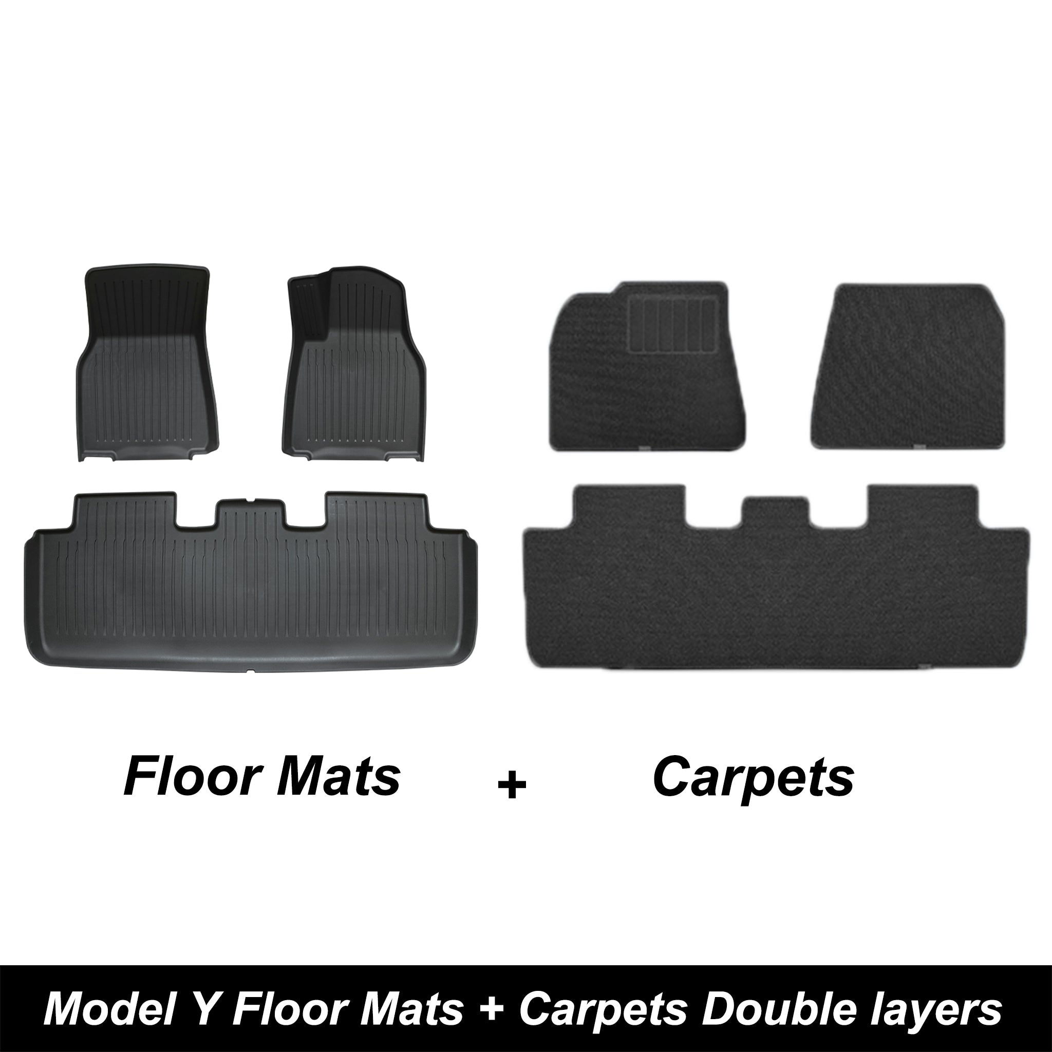 Tesladm All Weather Floor Mats Full Set for Tesla Model Y Right Hand Drive