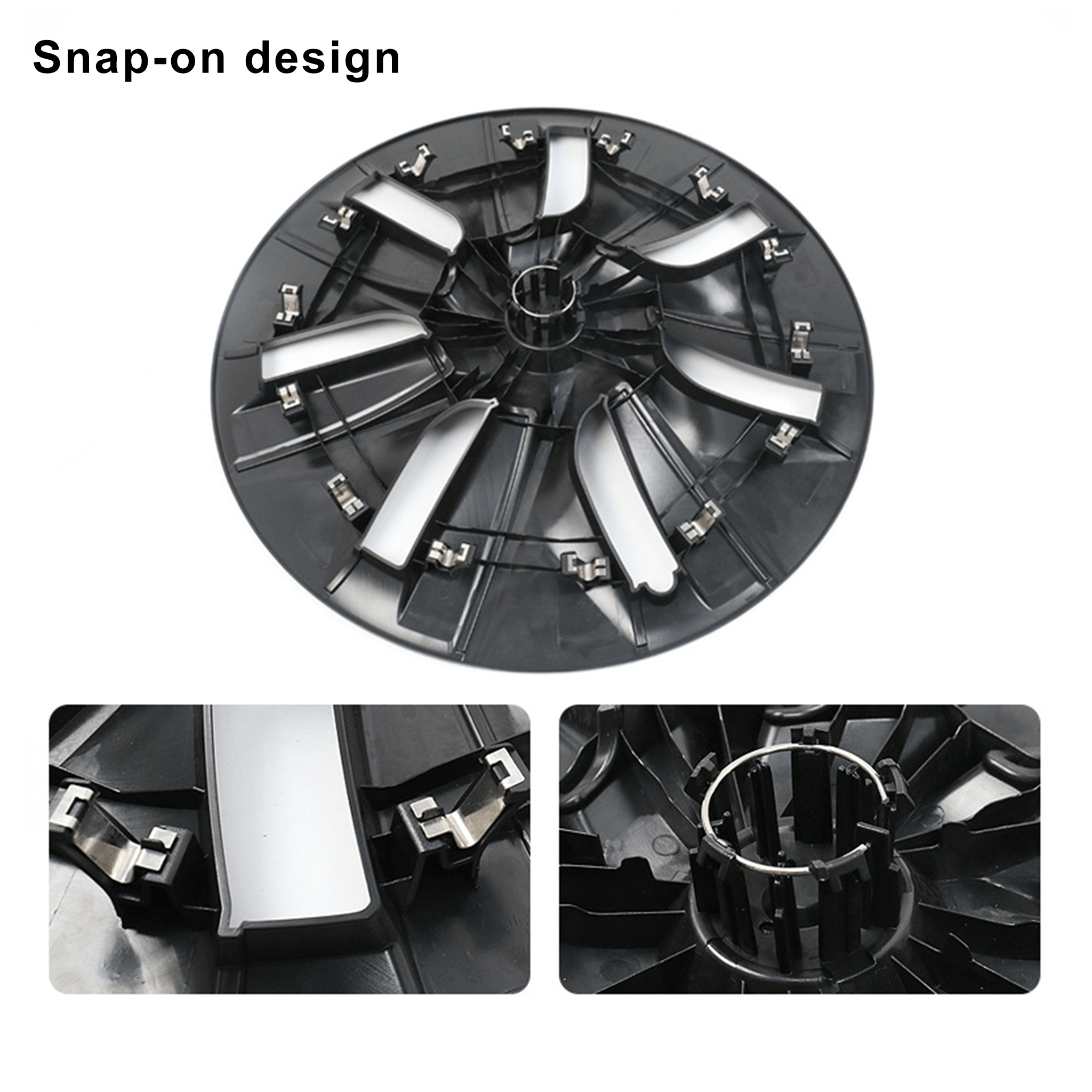 1 Pcs Replacement Tesla Model Y 19 Inch Gemini Wheel Cover All Black