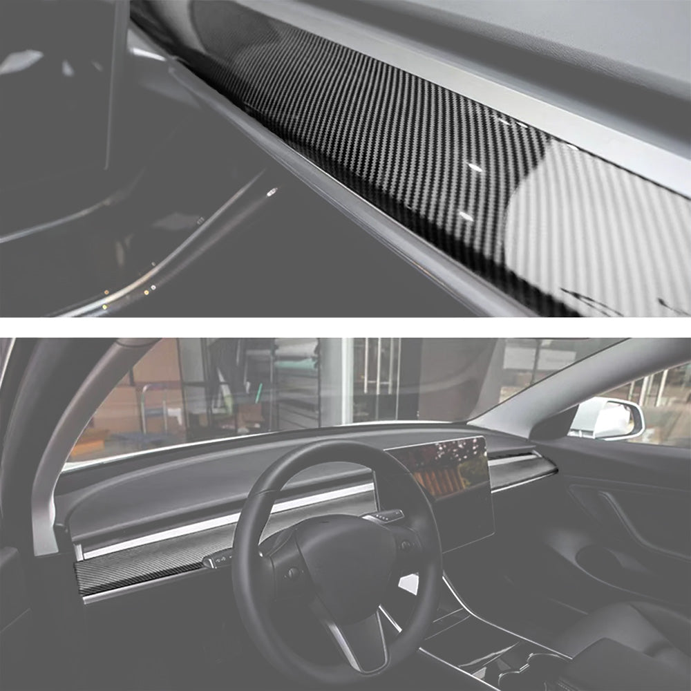 Yeslak Tesla Model 3/Y Dry Carbon Fiber Dashboard Cover | OEM Fit, UV-Resistant
