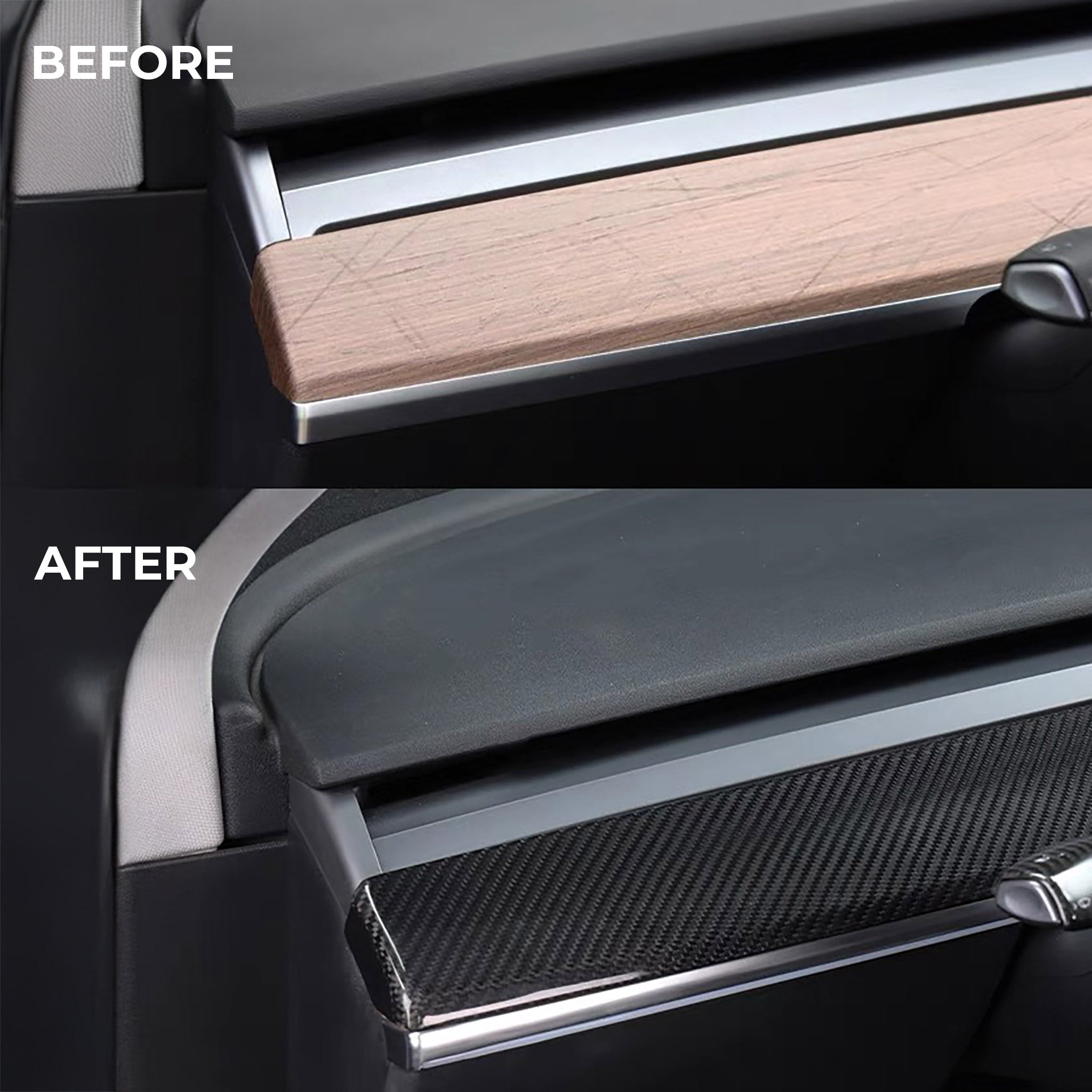 Yeslak Tesla Model 3/Y Dry Carbon Fiber Dashboard Cover | OEM Fit, UV-Resistant