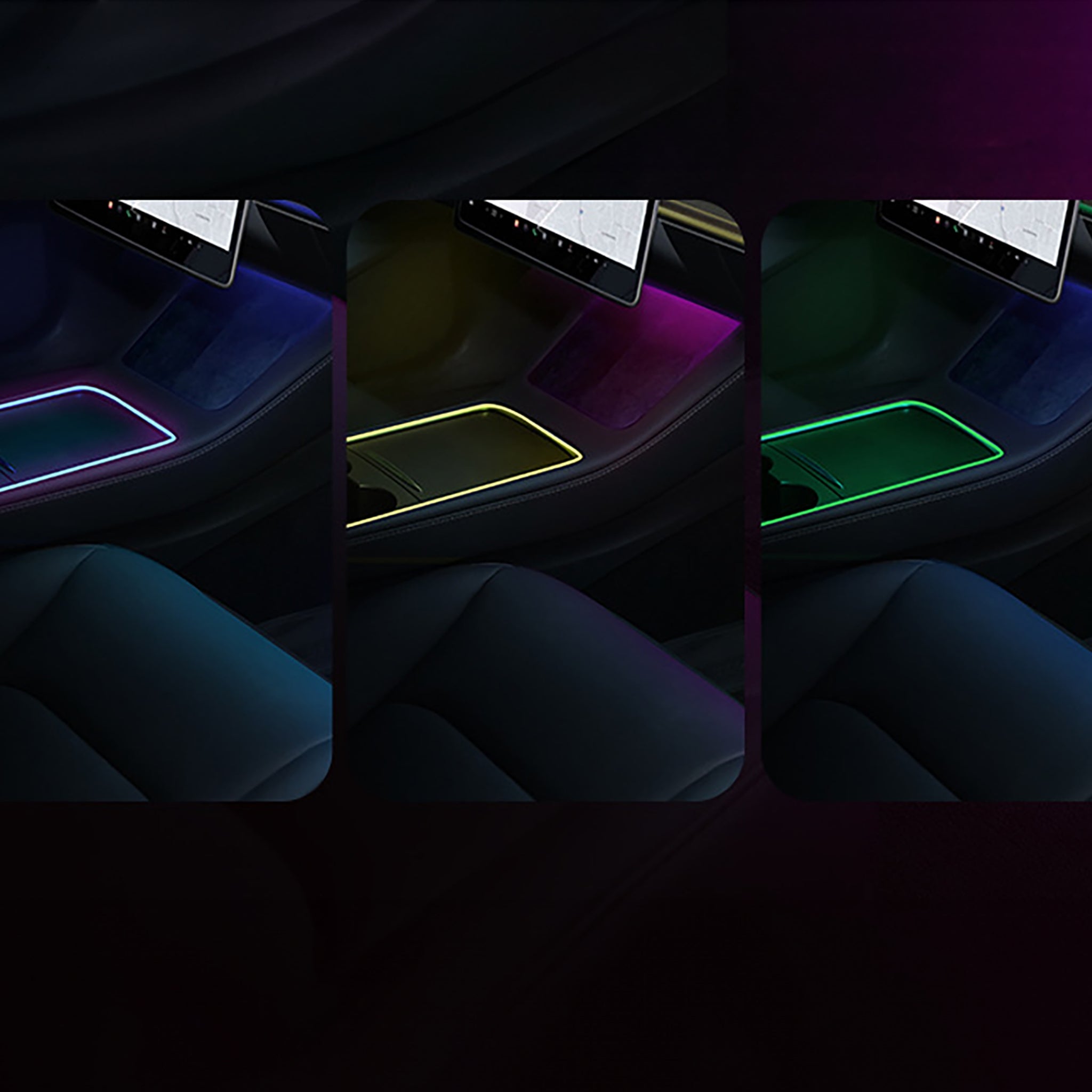 Neon Ambient LED Lighting For Tesla Model Y/3