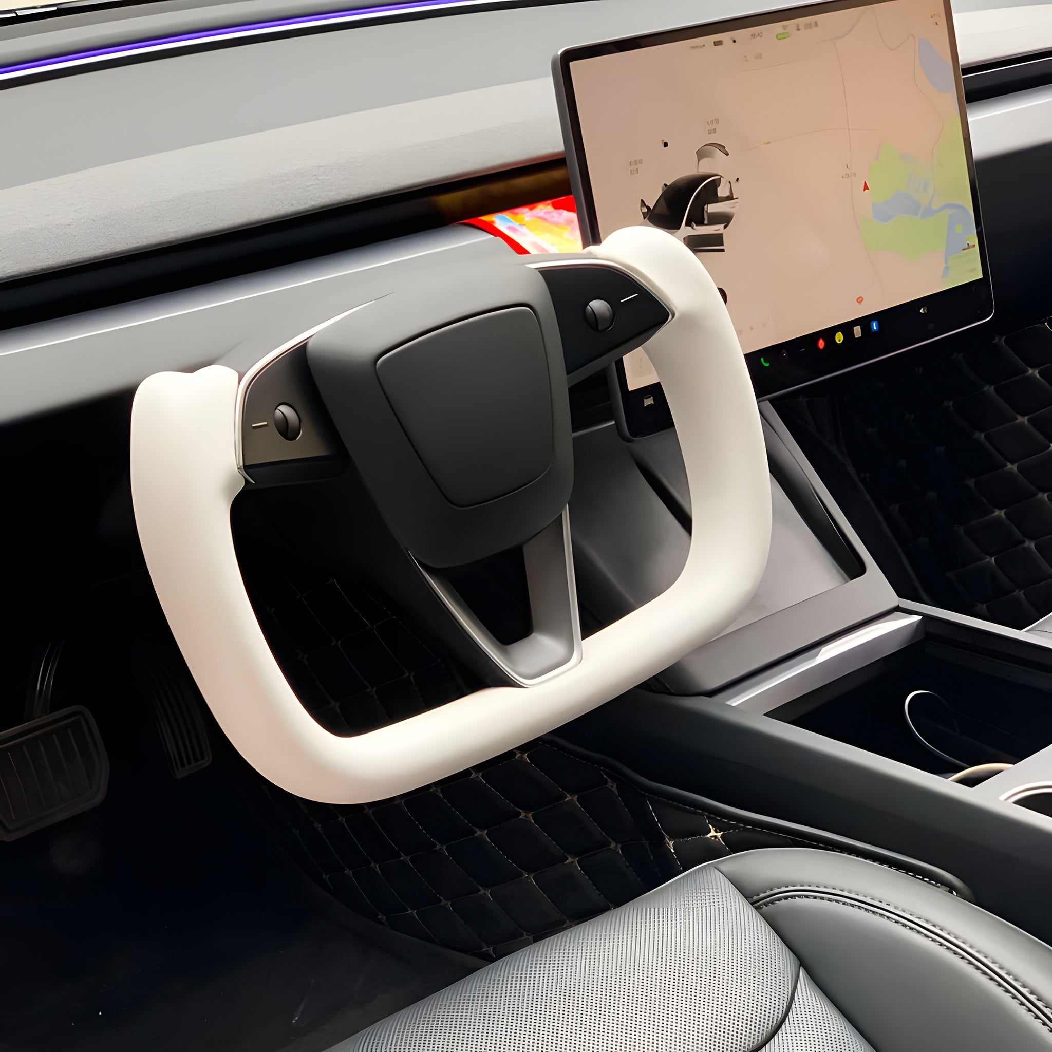 Tesla Model 3 Highland Yoke Steering Wheel (2024+) | Heated Leather Upgrade