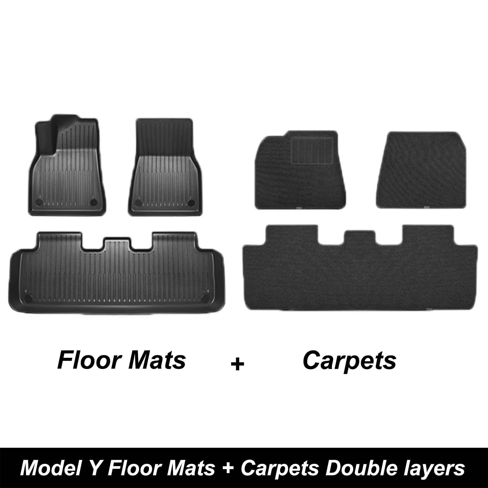 Premium All-Weather Floor Mats for Tesla Model Y - Eco-Friendly TPE, Spill-Proof Design & Luxury Protection