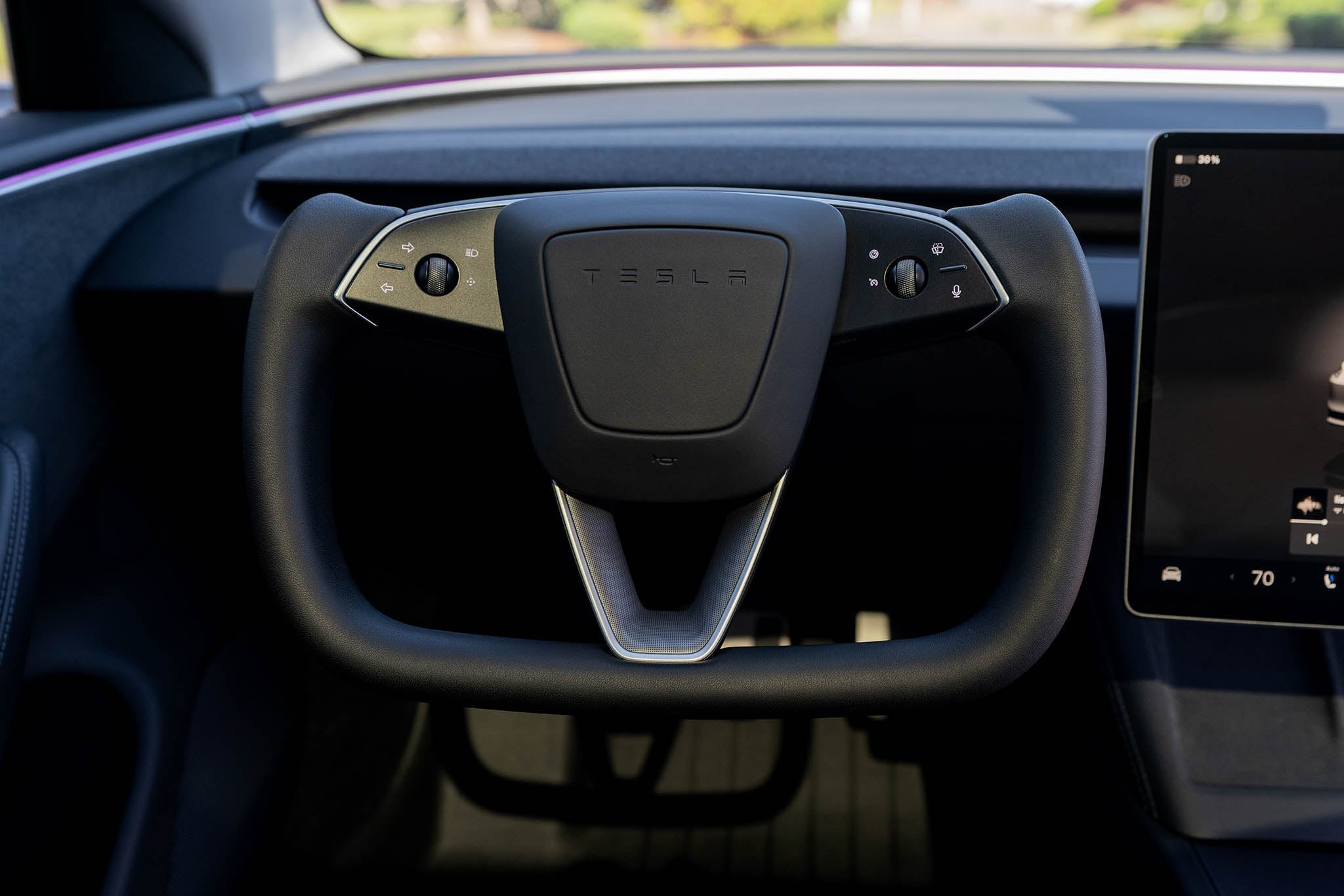 Tesla Model 3 Highland Yoke Steering Wheel (2024+) | Heated Leather Upgrade