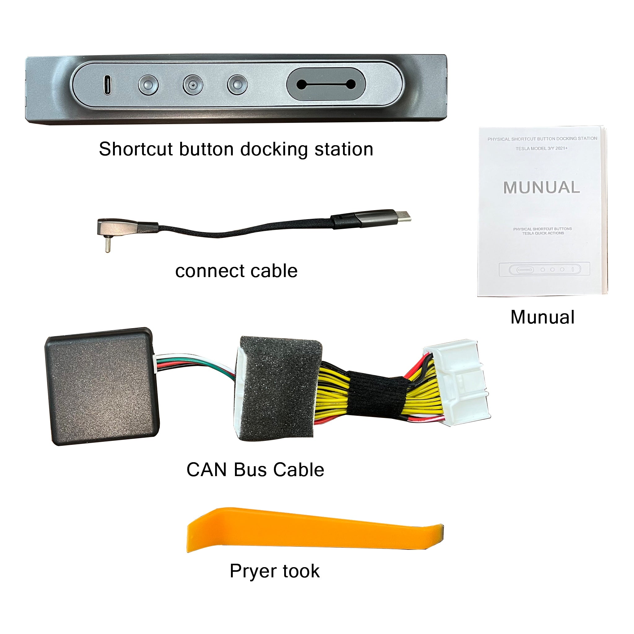 Physical Shortcut Buttons USB Hub For Tesla Model 3/Y 2021+