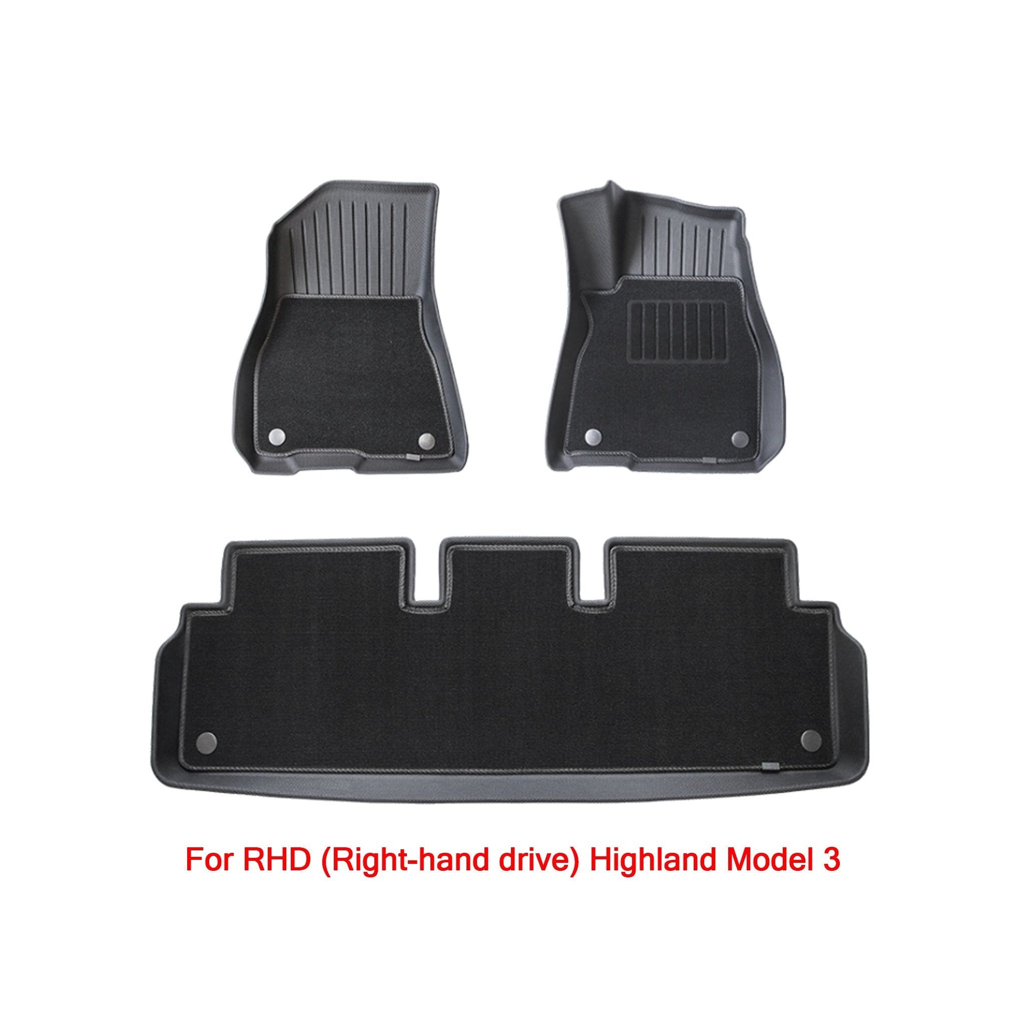Right Hand Drive Floor Mats for Tesla Model 3 & Model 3 Highland (2017-2024+)