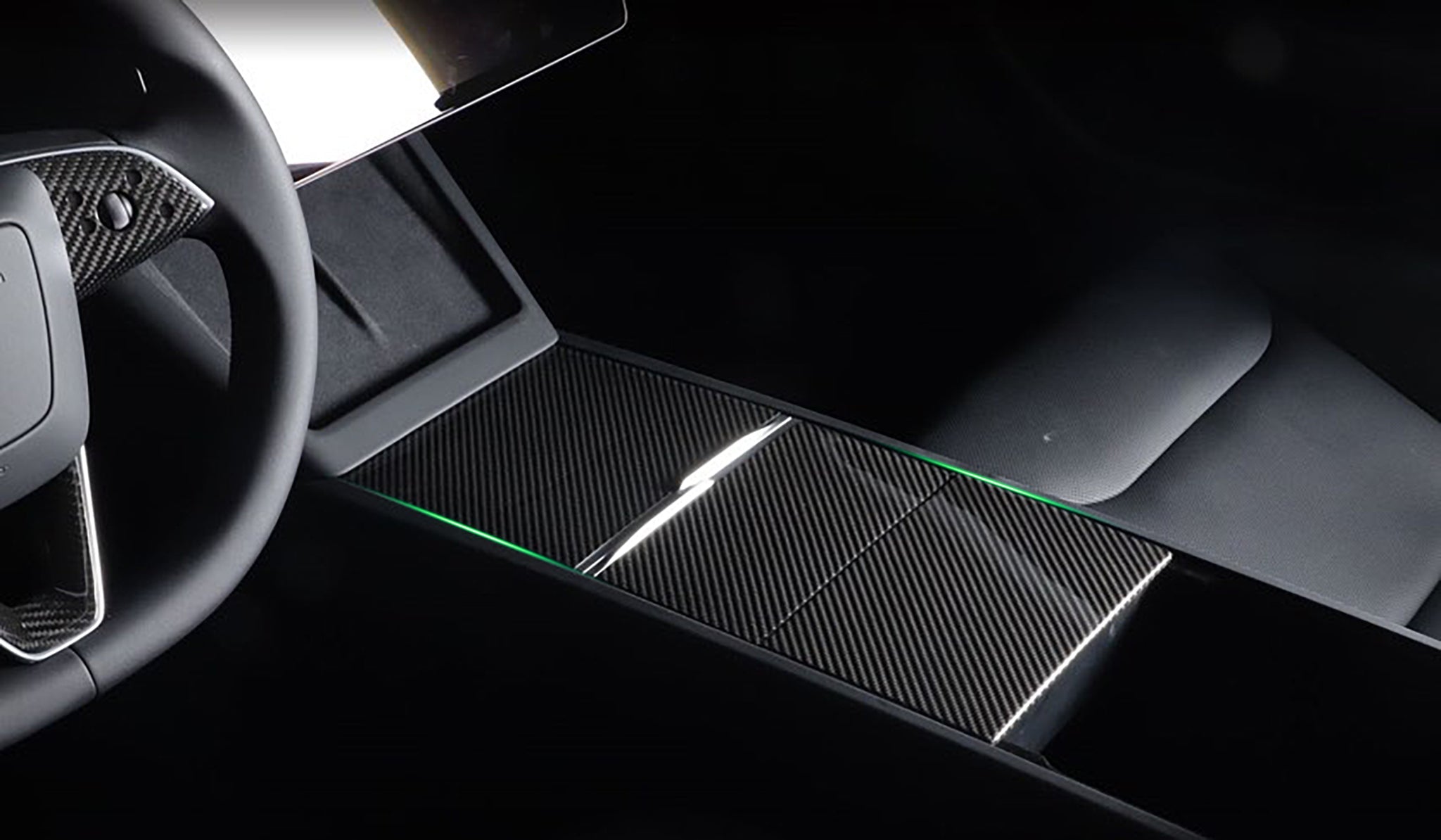 Premium Carbon Fiber Center Console Overlay for Tesla Model 3/Y | Custom Fit, Luxury Interior Upgrade