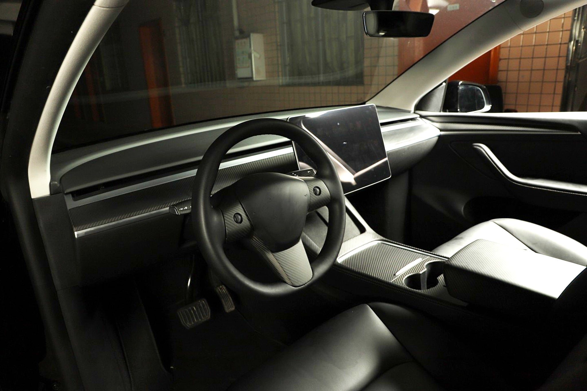 Yeslak Tesla Model 3/Y Dry Carbon Fiber Dashboard Cover | OEM Fit, UV-Resistant