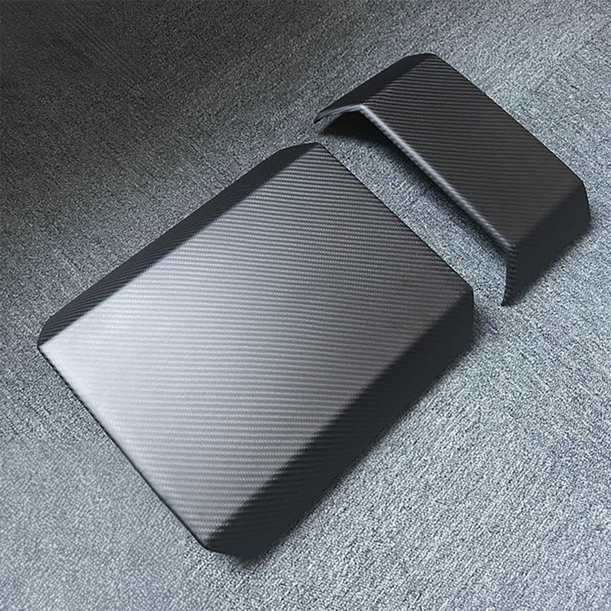 Real Carbon Fiber Armrest Cover & Rear Screen Frame Cover for Tesla Cybertruck (2 Pcs)