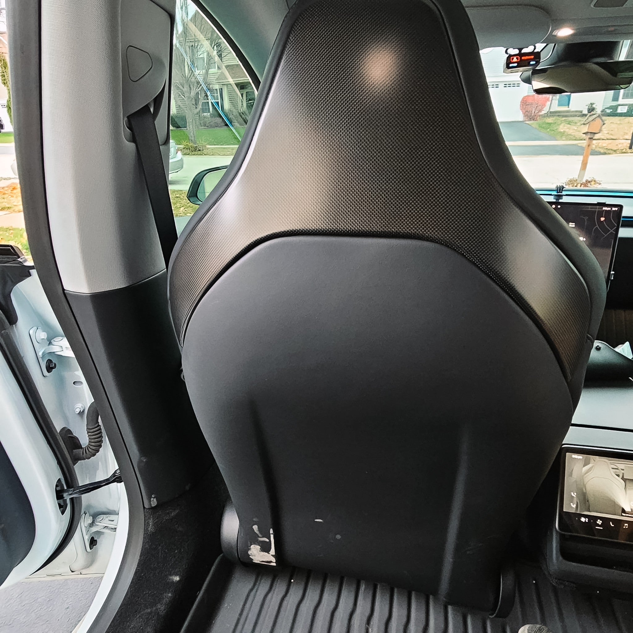 Real Carbon Fiber Seat Back Covers for 2024+ Tesla Model 3 Highland Performance – 1x1 Plain & 2x2 Twill Weave