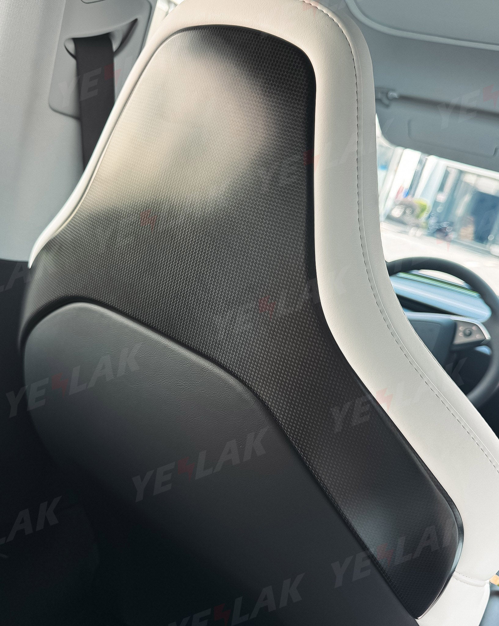 Real Carbon Fiber Seat Back Covers for 2024+ Tesla Model 3 Highland Performance – 1x1 Plain & 2x2 Twill Weave
