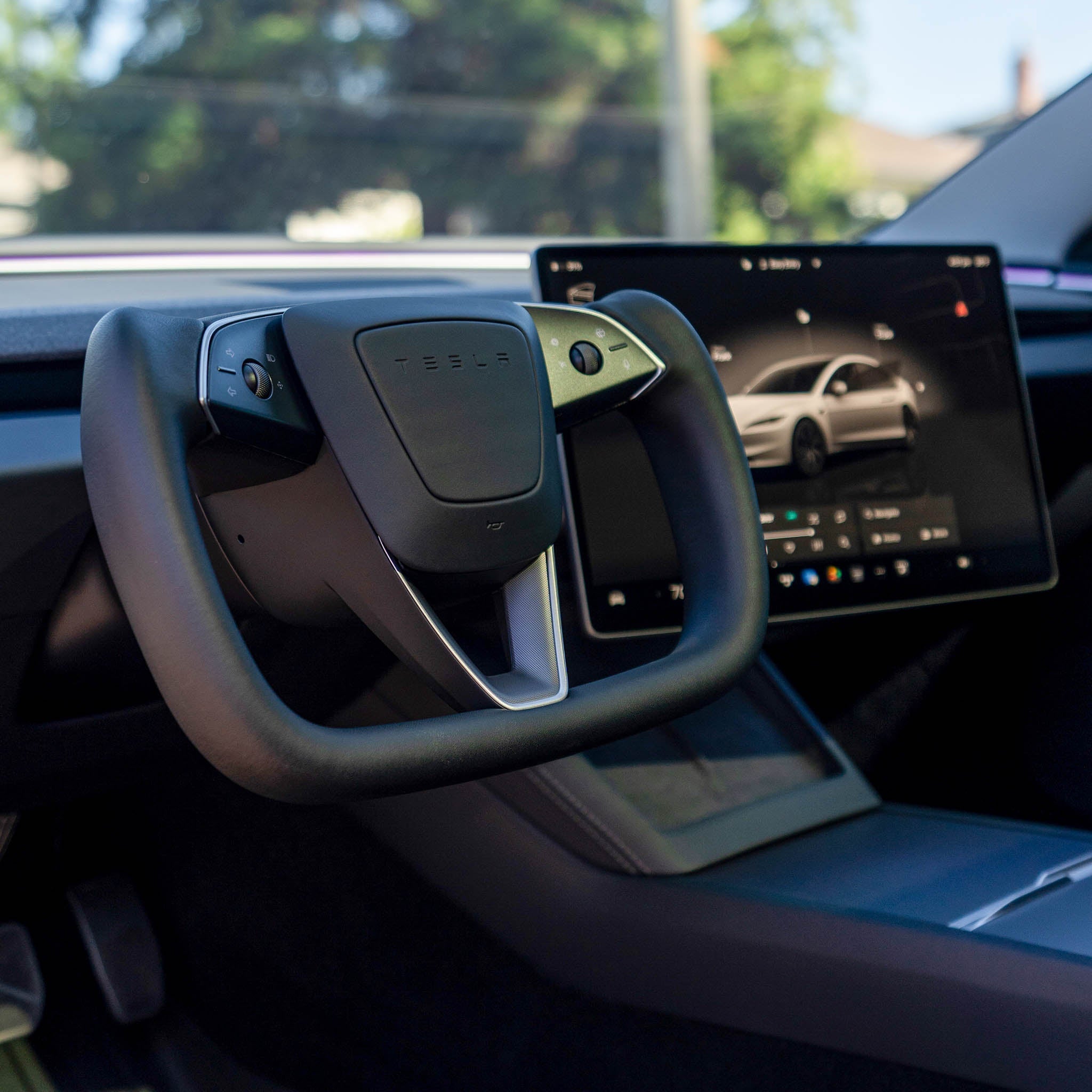 Tesla Model 3 Highland Yoke Steering Wheel (2024+) | Heated Leather Upgrade