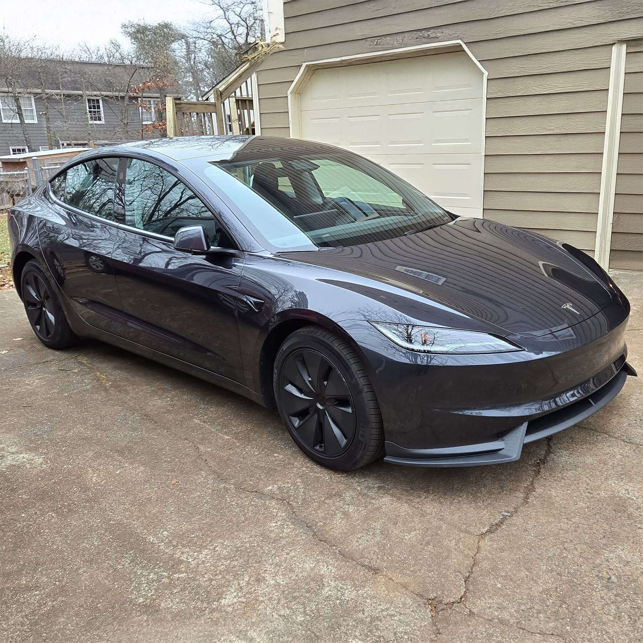 Sporty Front Lip Spoiler For Tesla Model 3 Highland 2024+