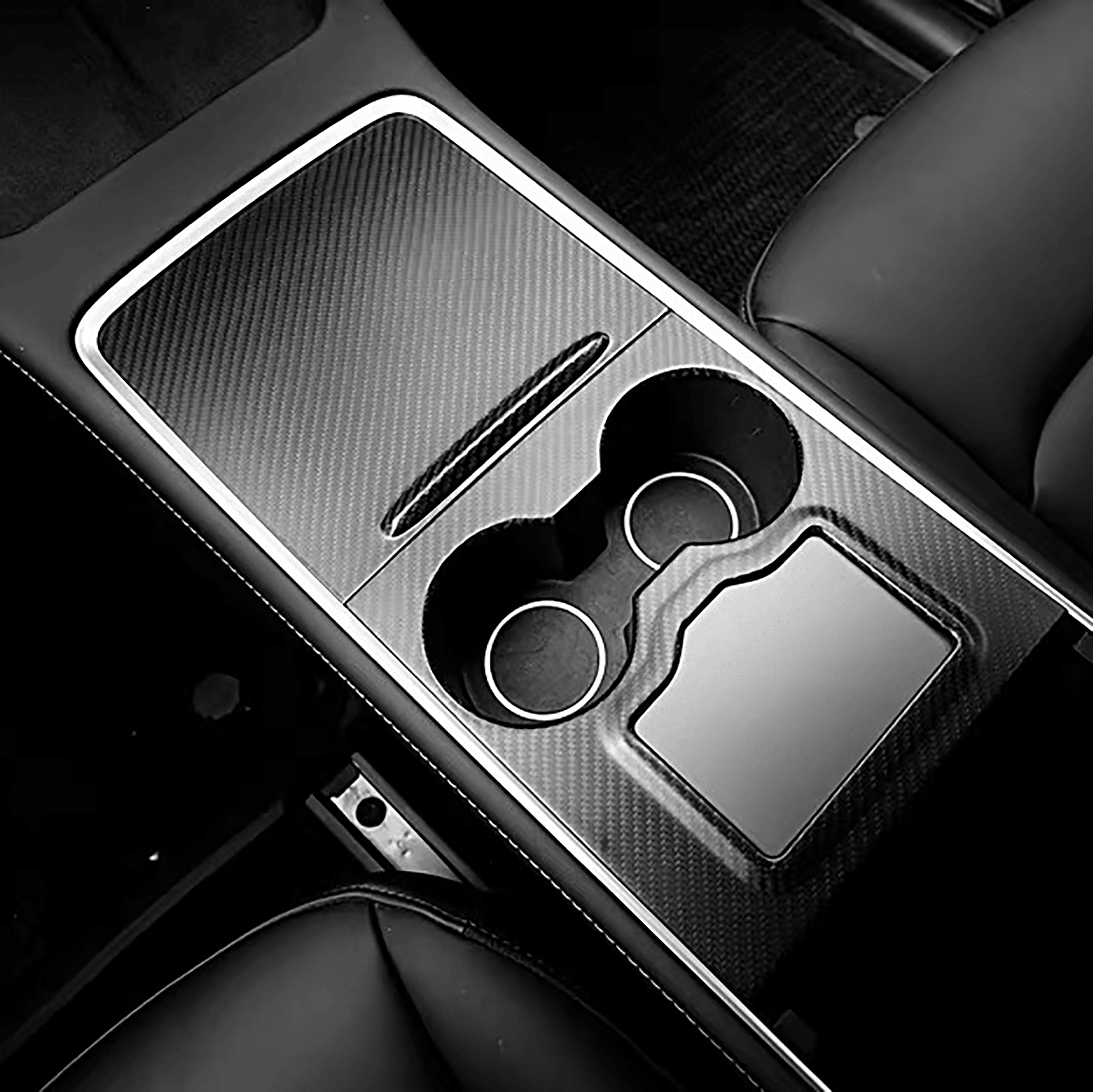 Premium Carbon Fiber Center Console Overlay for Tesla Model 3/Y | Custom Fit, Luxury Interior Upgrade