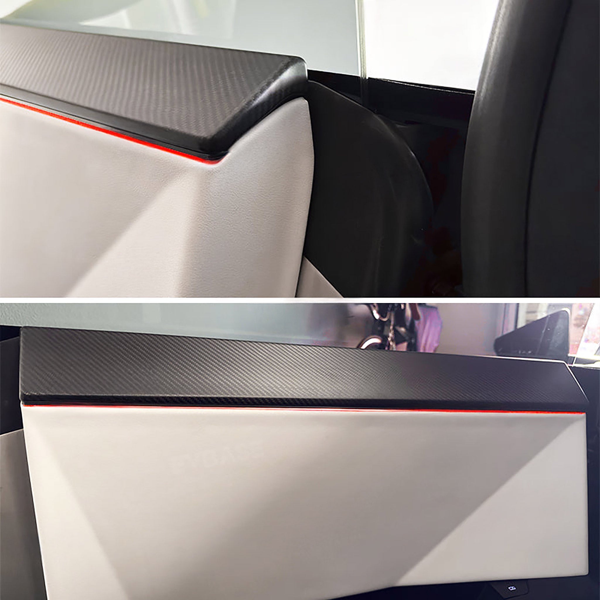 Tesla Cybertruck Carbon Fiber Door Panel Covers – Premium Front & Rear Upper Overlays for a Sleek, Luxurious Interior Upgrade