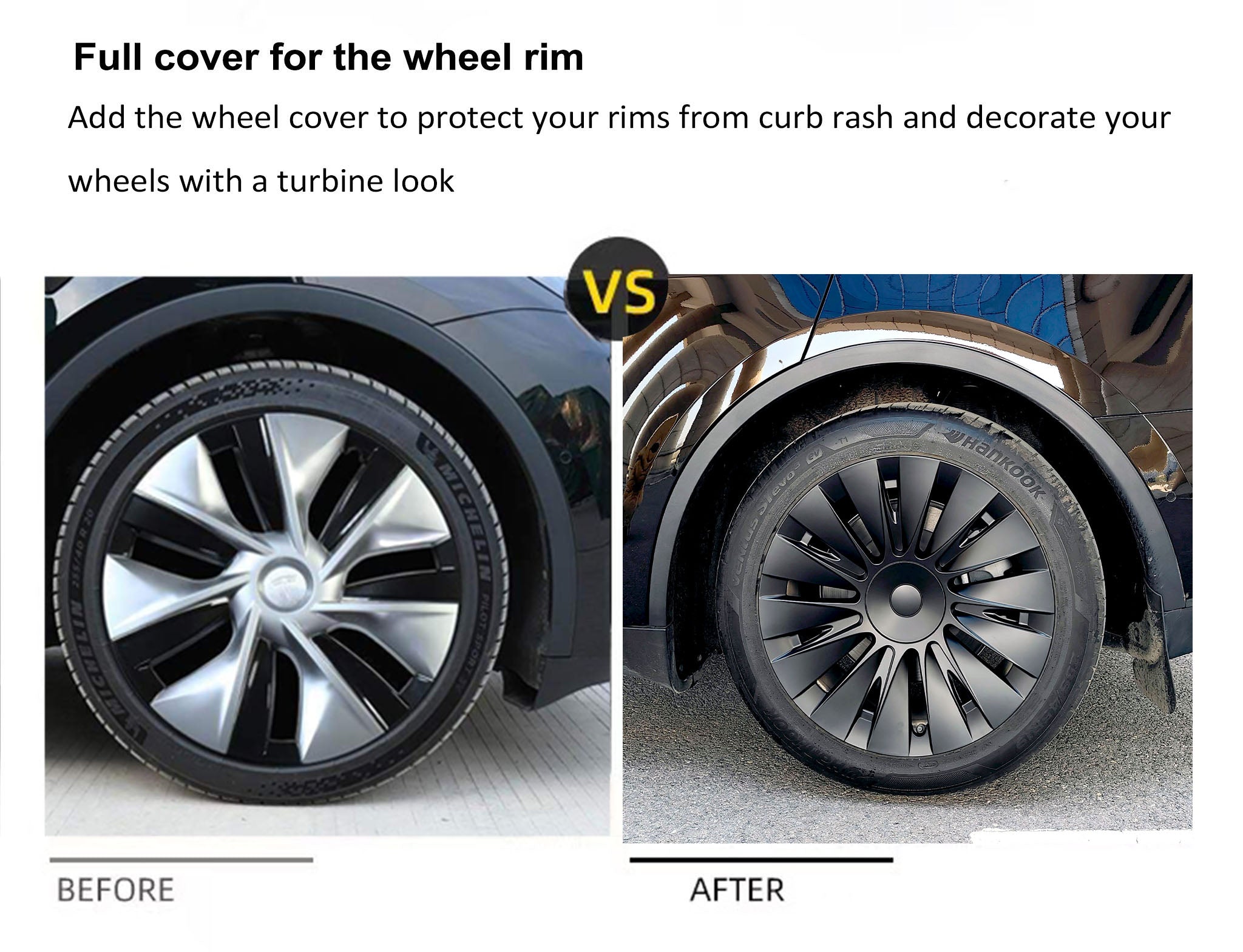 Wheel Covers For Tesla Model Y 19" Gemini Wheels 2020-2024 - Induction Style