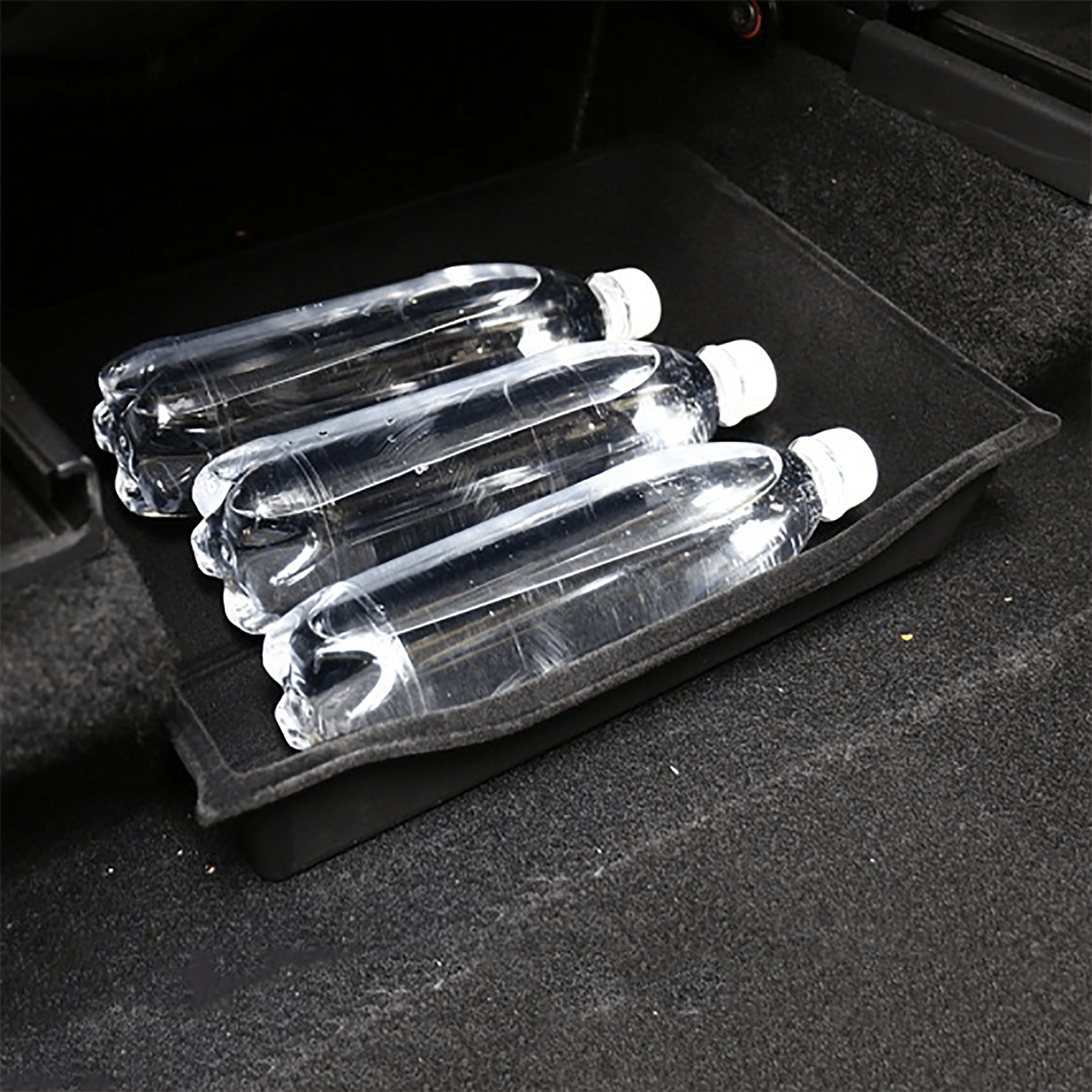 Tesla Model Y/X Custom-Fit Under-Seat Storage Box Organizer – ABS Flocked Interior, Drawer-Style Design
