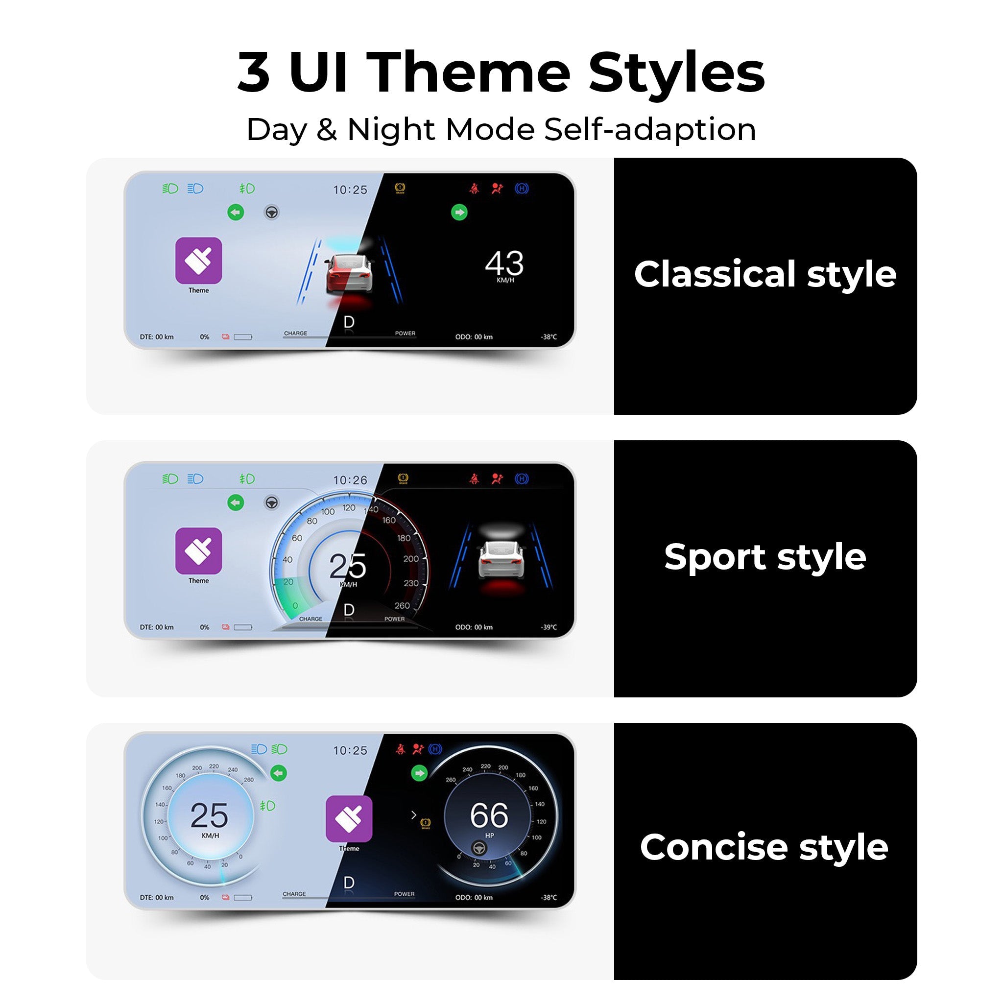 Tesla 8.9" Instrument Cluster for Model 3/Y (2024+ Model 3, 2025+ Model Y)