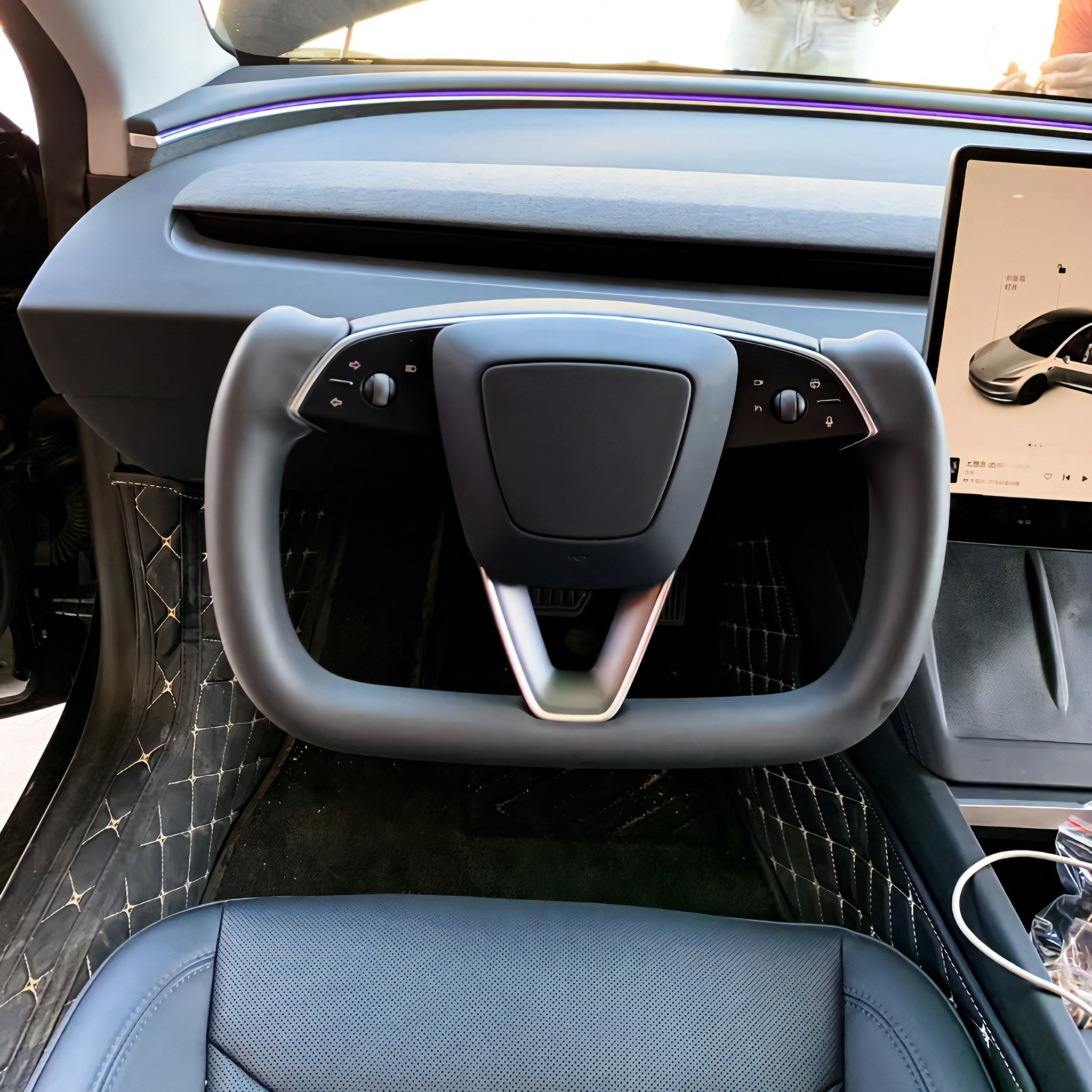 Tesla Model 3 Highland Yoke Steering Wheel (2024+) | Heated Leather Upgrade