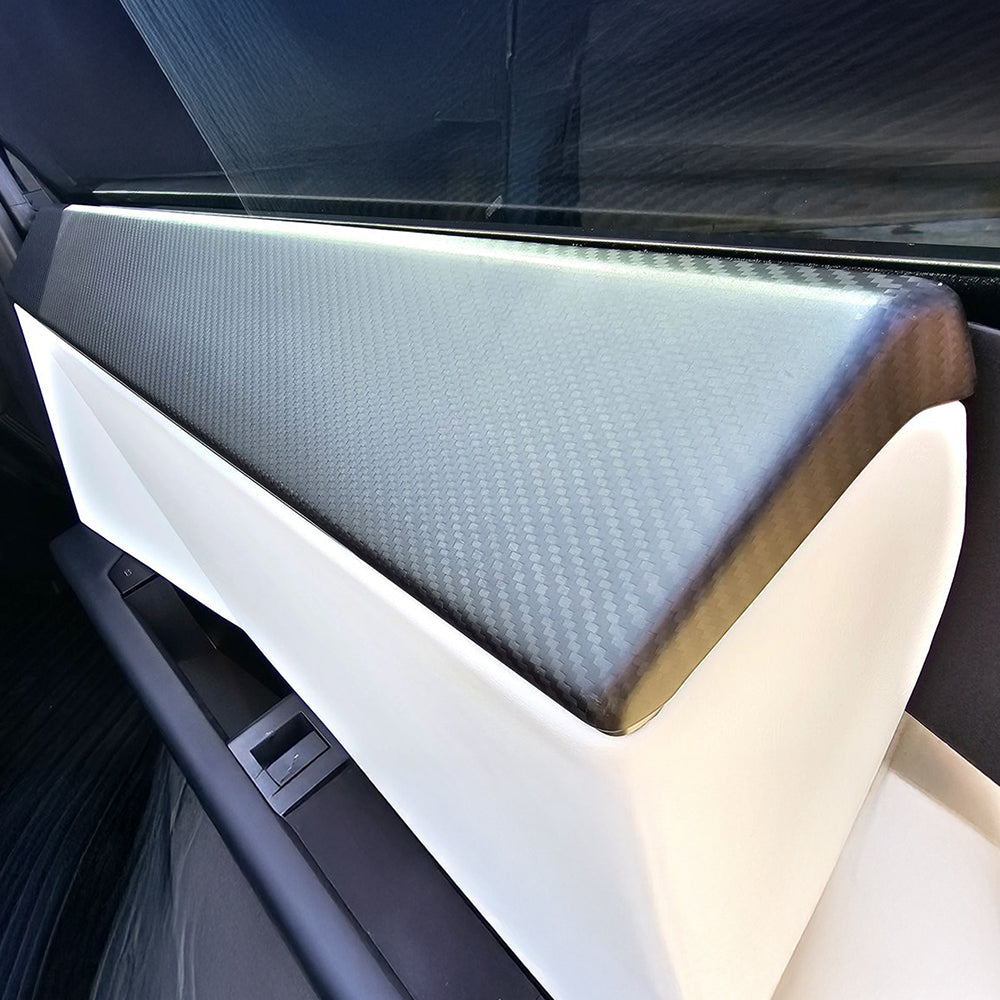 Tesla Cybertruck Carbon Fiber Door Panel Covers – Premium Front & Rear Upper Overlays for a Sleek, Luxurious Interior Upgrade