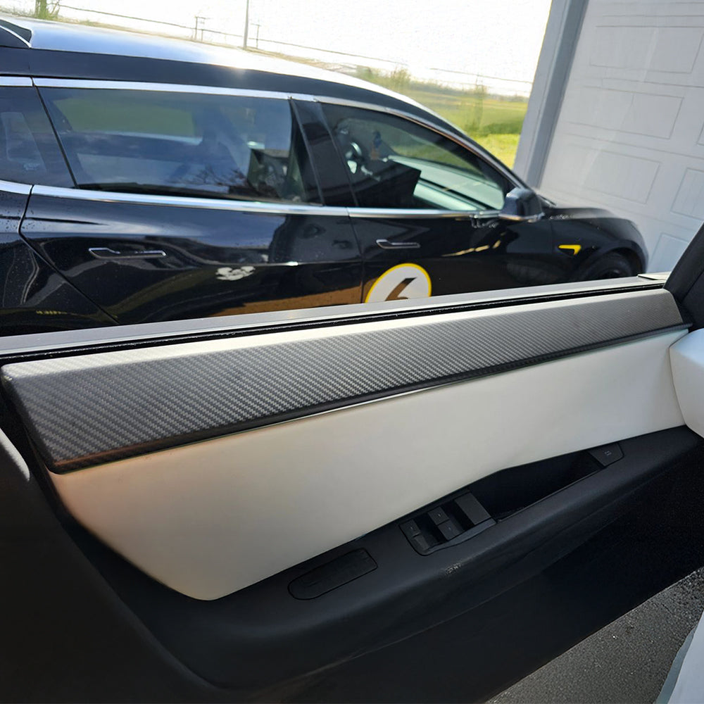 Tesla Cybertruck Carbon Fiber Door Panel Covers – Premium Front & Rear Upper Overlays for a Sleek, Luxurious Interior Upgrade