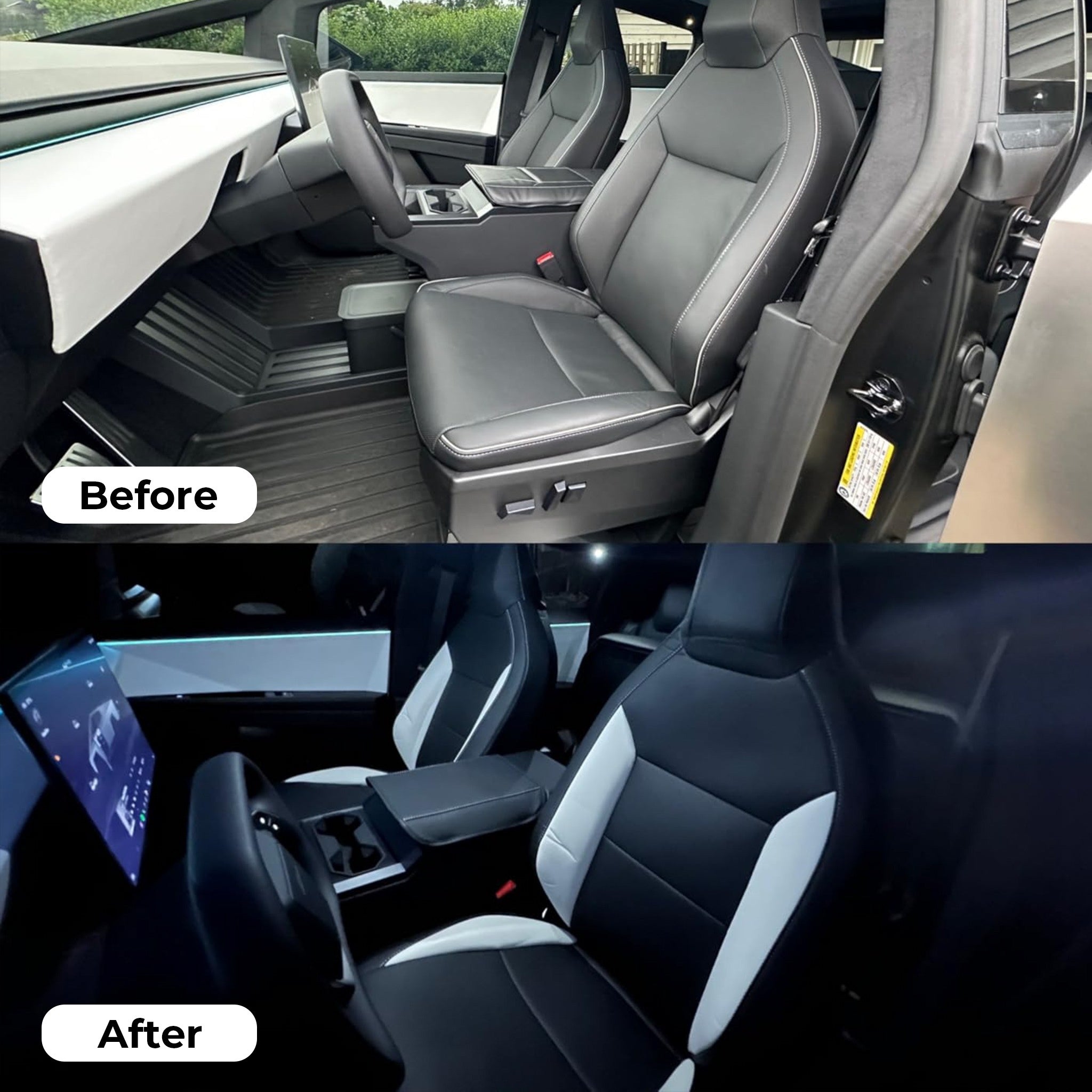 Tesla Cybertruck Custom Leather Full Wrapping Seat Covers