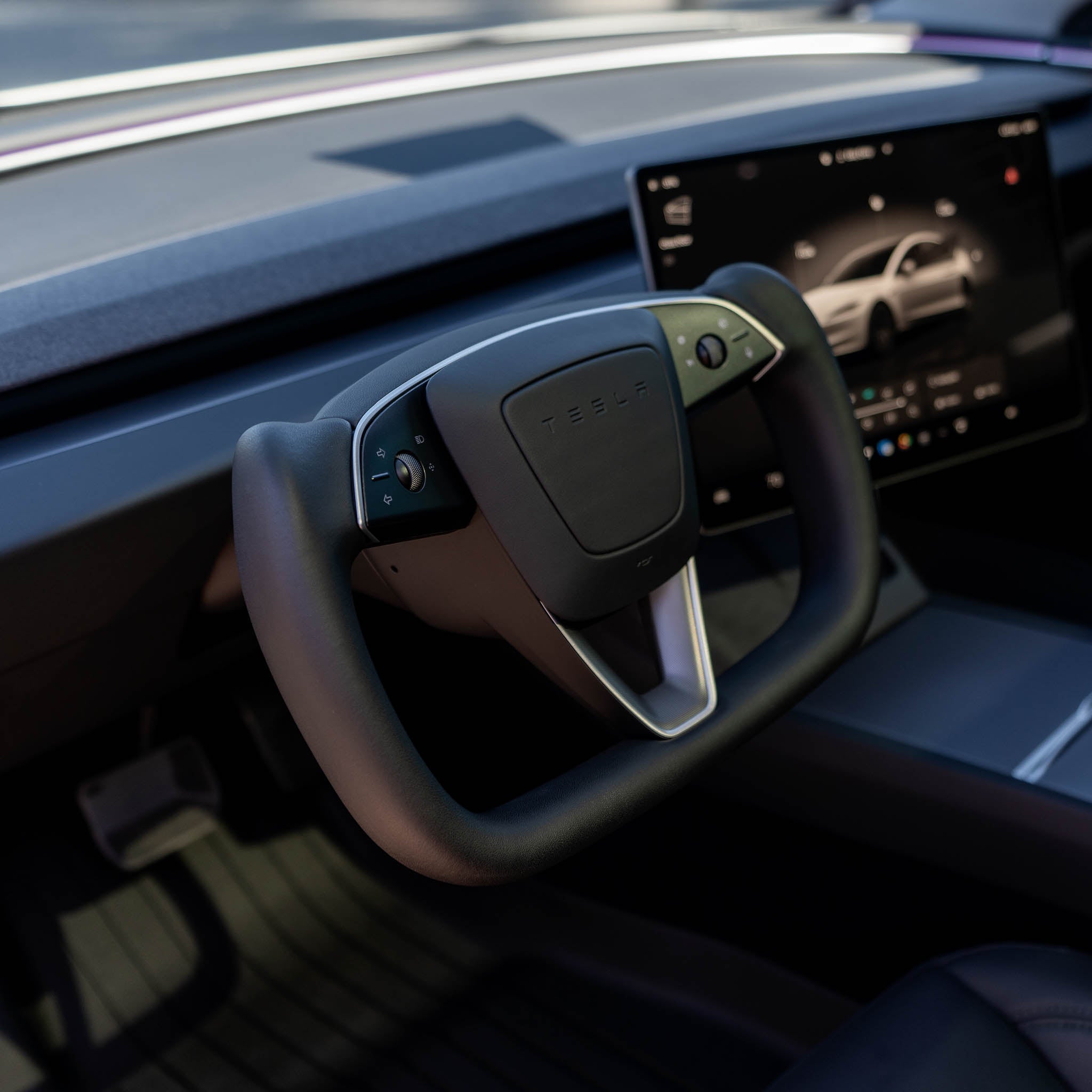 Tesla Model 3 Highland Yoke Steering Wheel (2024+) | Heated Leather Upgrade