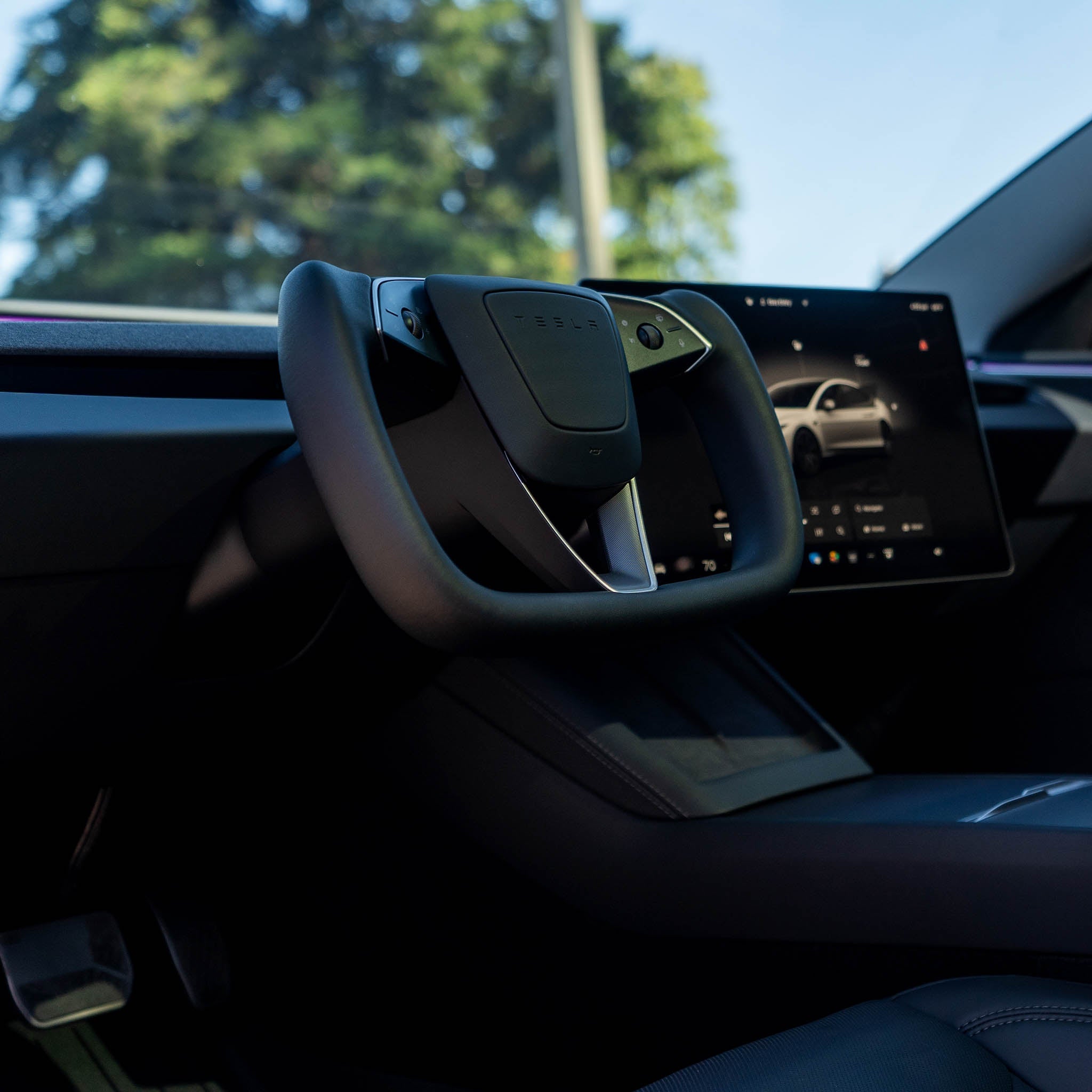 Tesla Model 3 Highland Yoke Steering Wheel (2024+) | Heated Leather Upgrade