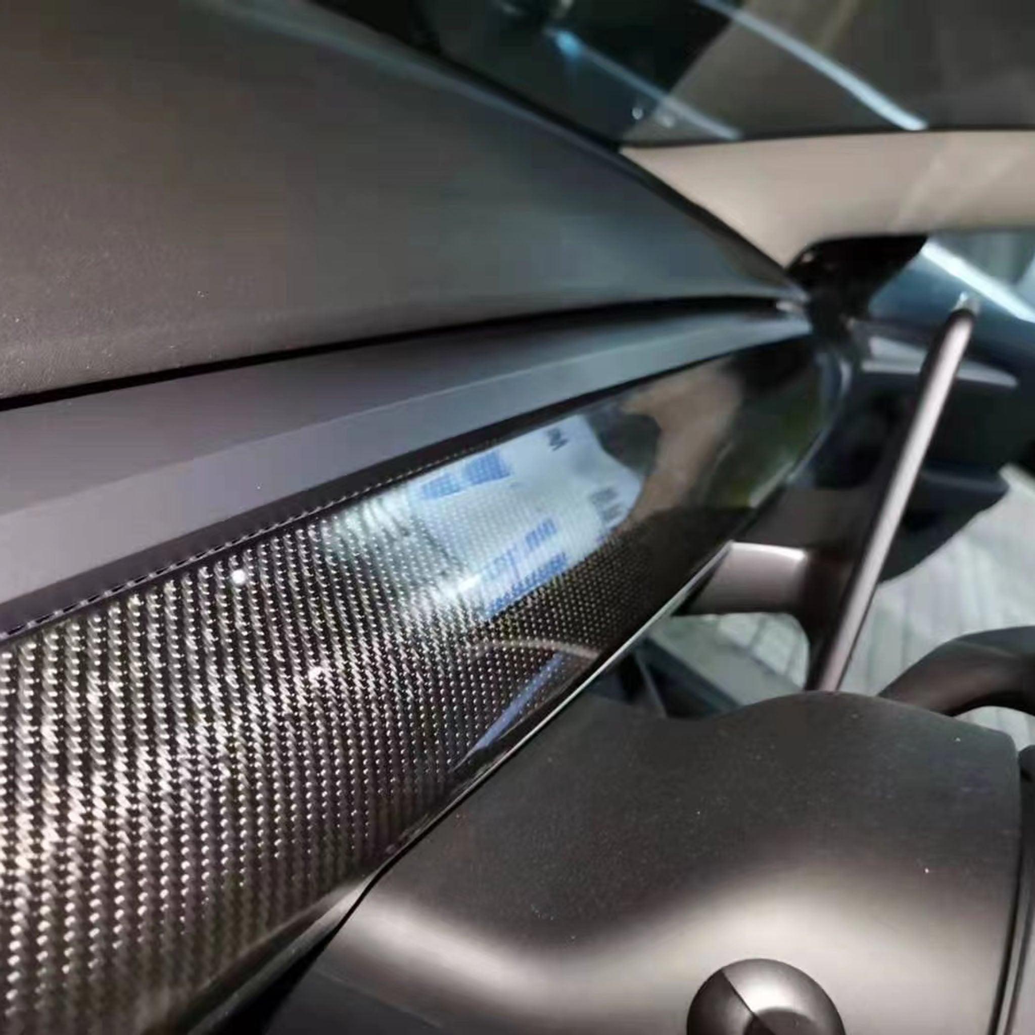 Yeslak Tesla Model 3/Y Dry Carbon Fiber Dashboard Cover | OEM Fit, UV-Resistant