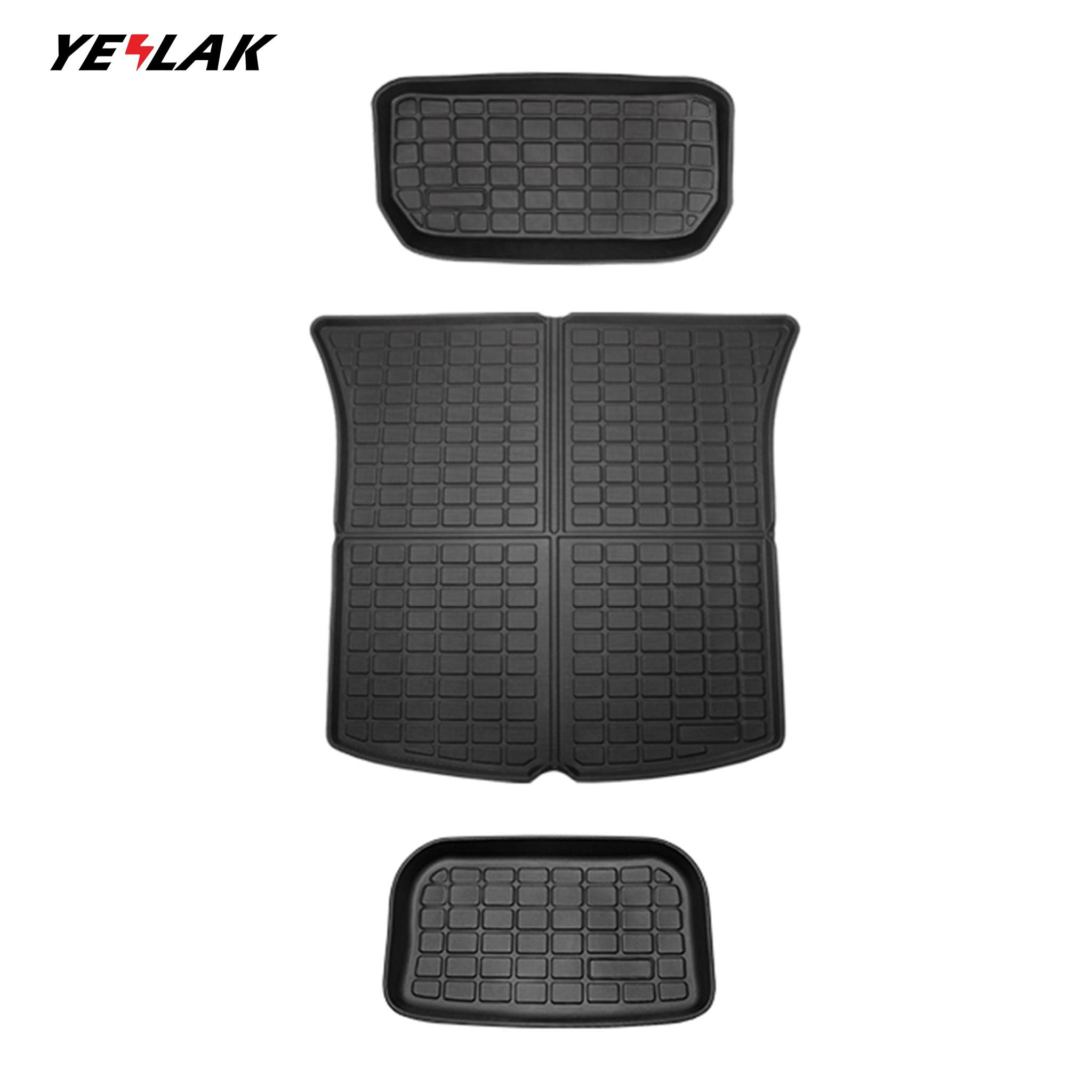 Tesla Model Y All-Weather Cargo Mats - Complete Set for Front, Rear, and Sub-Trunk