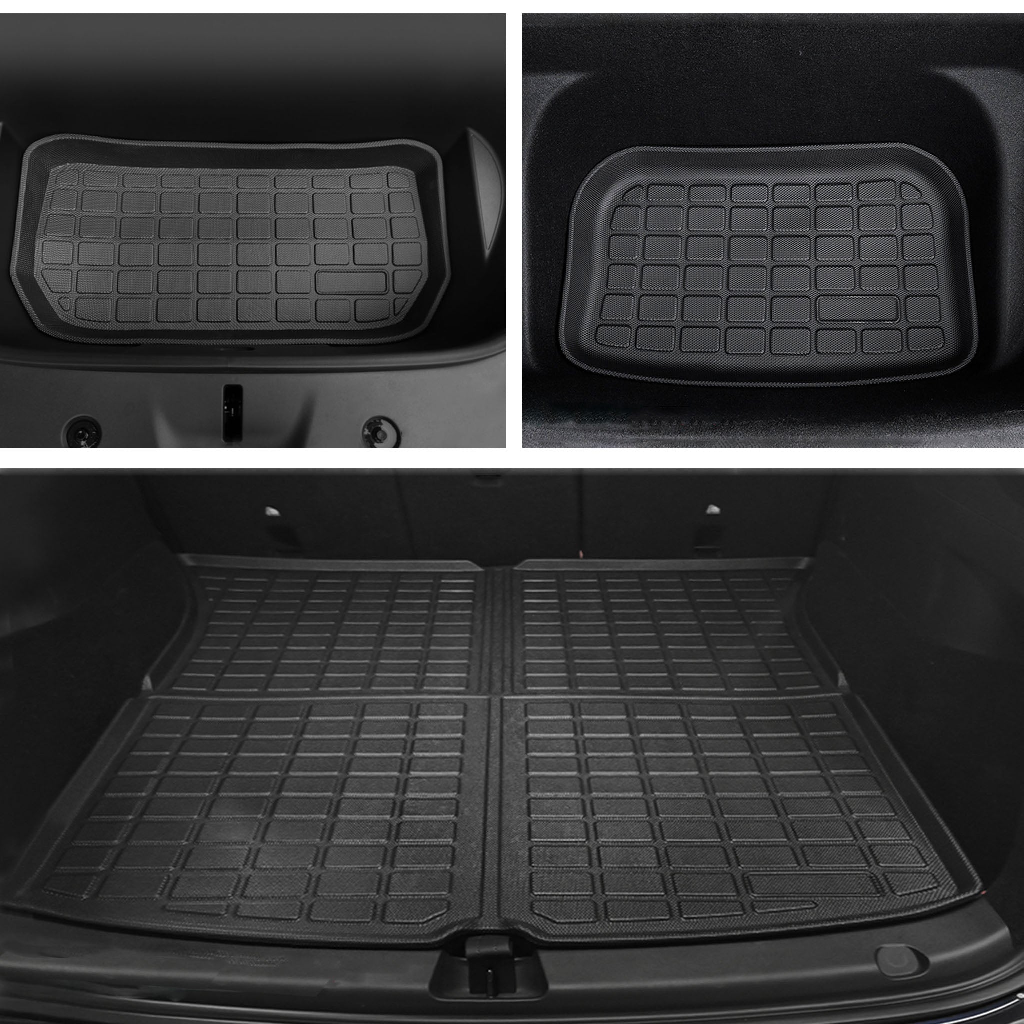 Tesla Model Y All-Weather Cargo Mats - Complete Set for Front, Rear, and Sub-Trunk