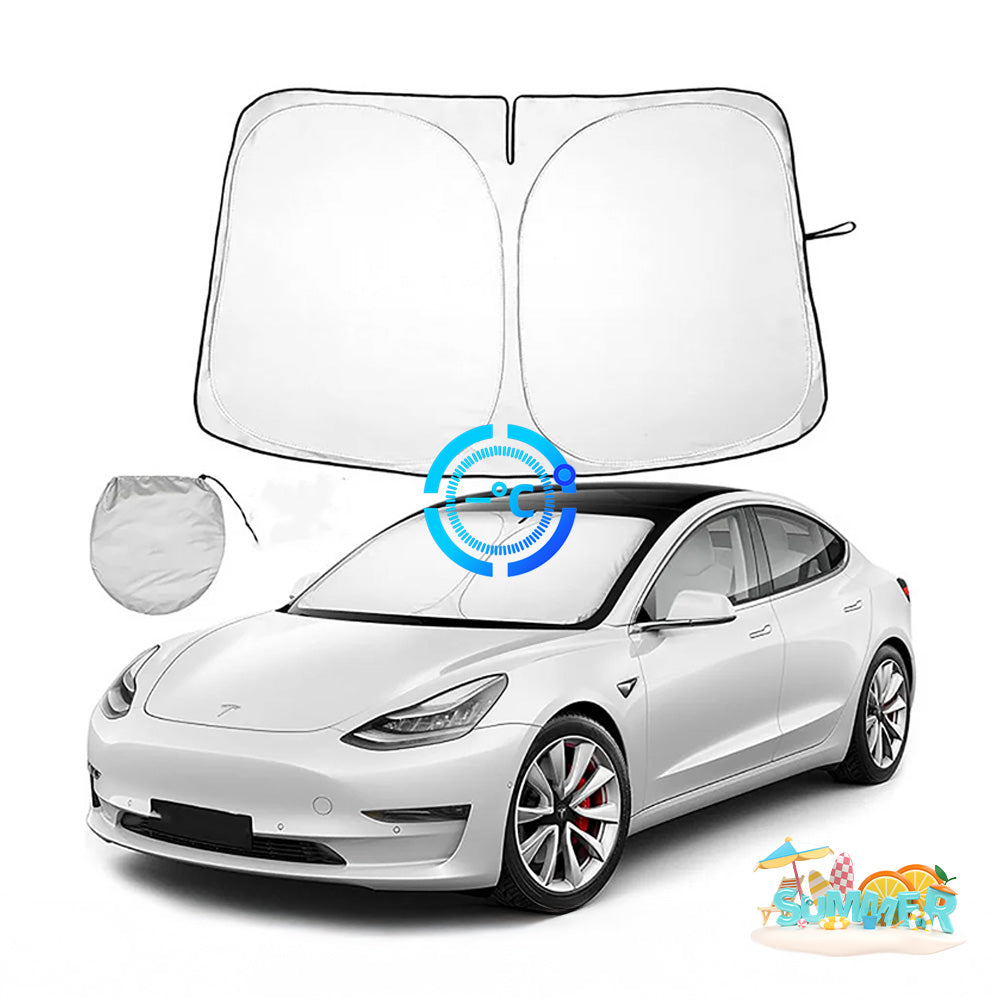 Windshield Glass Sunshade For Tesla Model Y & 3 (2017-2025+)