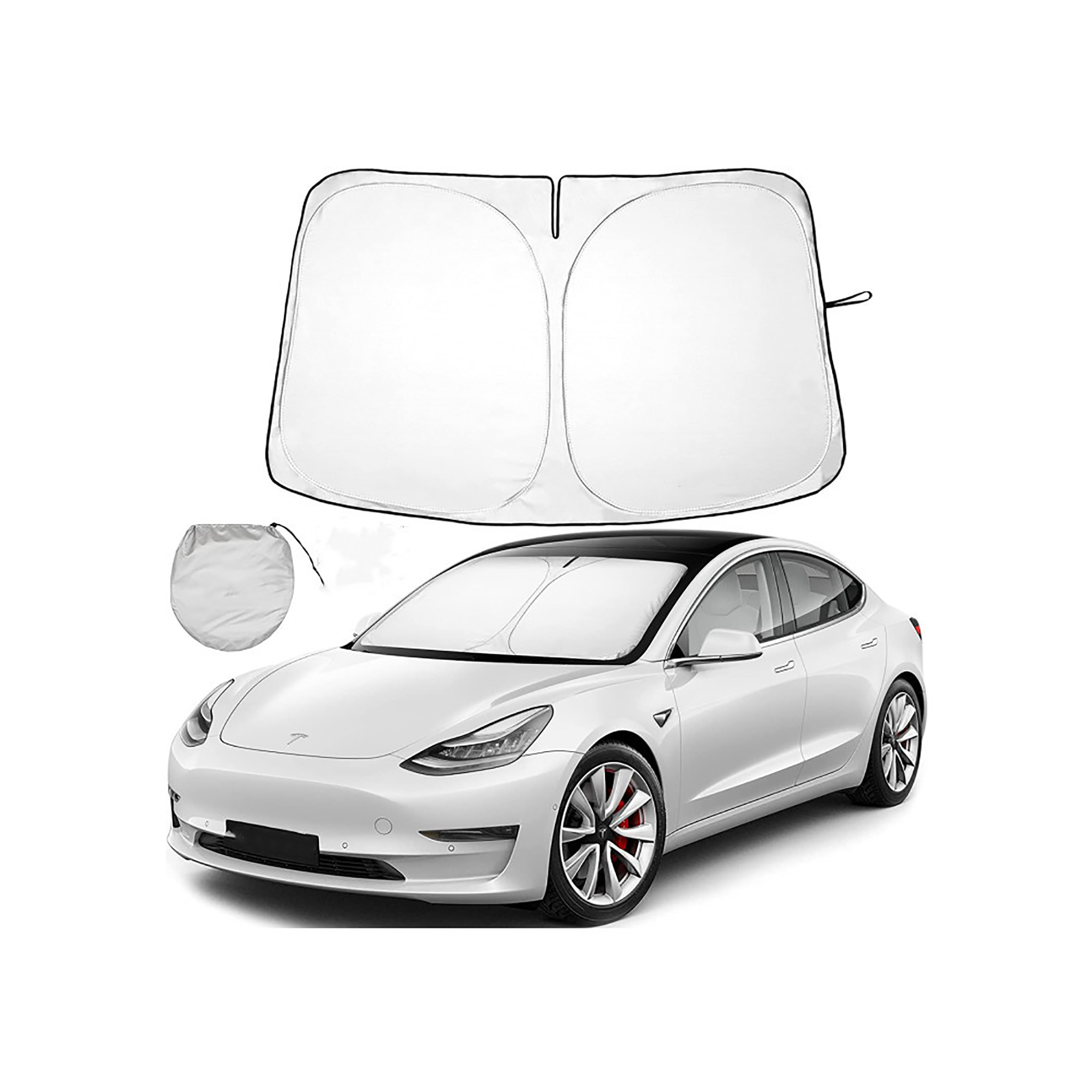 Windshield Glass Sunshade For Tesla Model Y & 3 (2017-2025+)