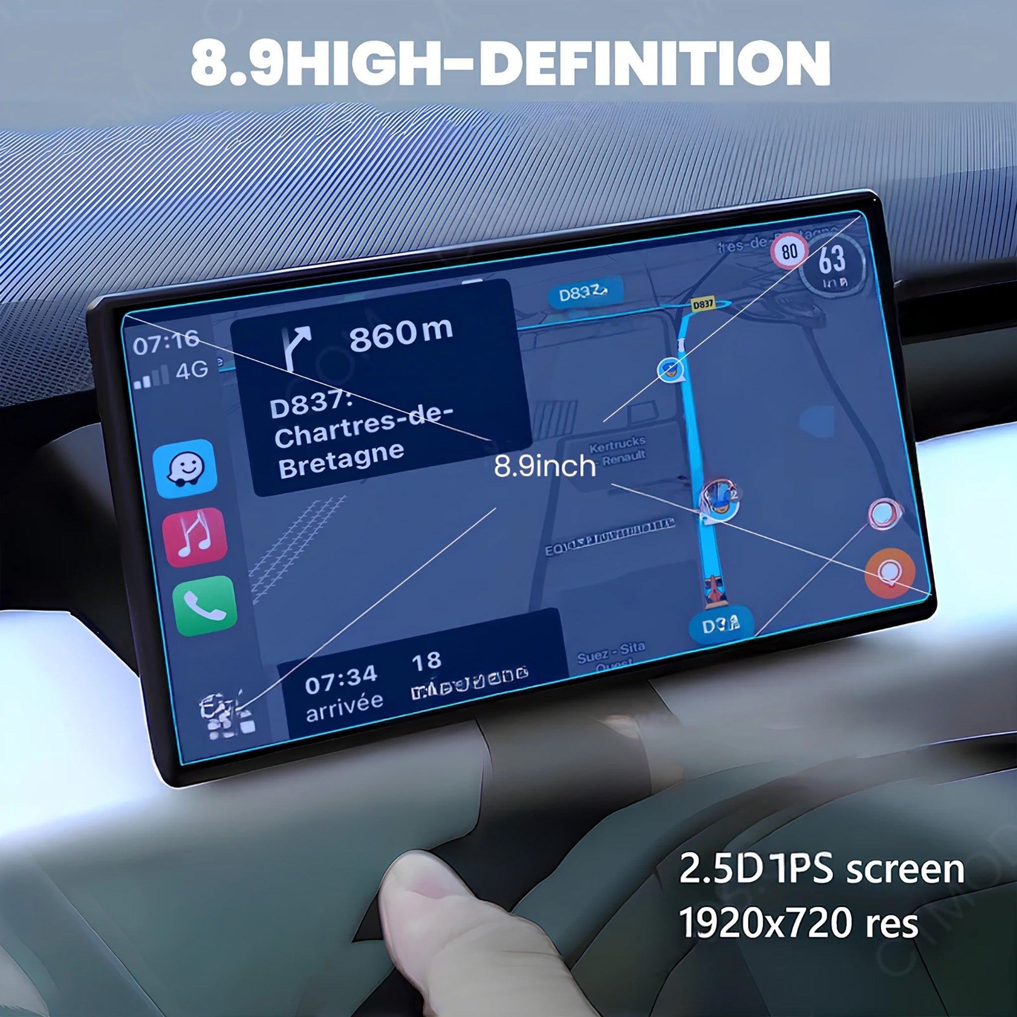 Tesla Cybertruck Screen Display 8.9-Inch Smart Instrument Cluster