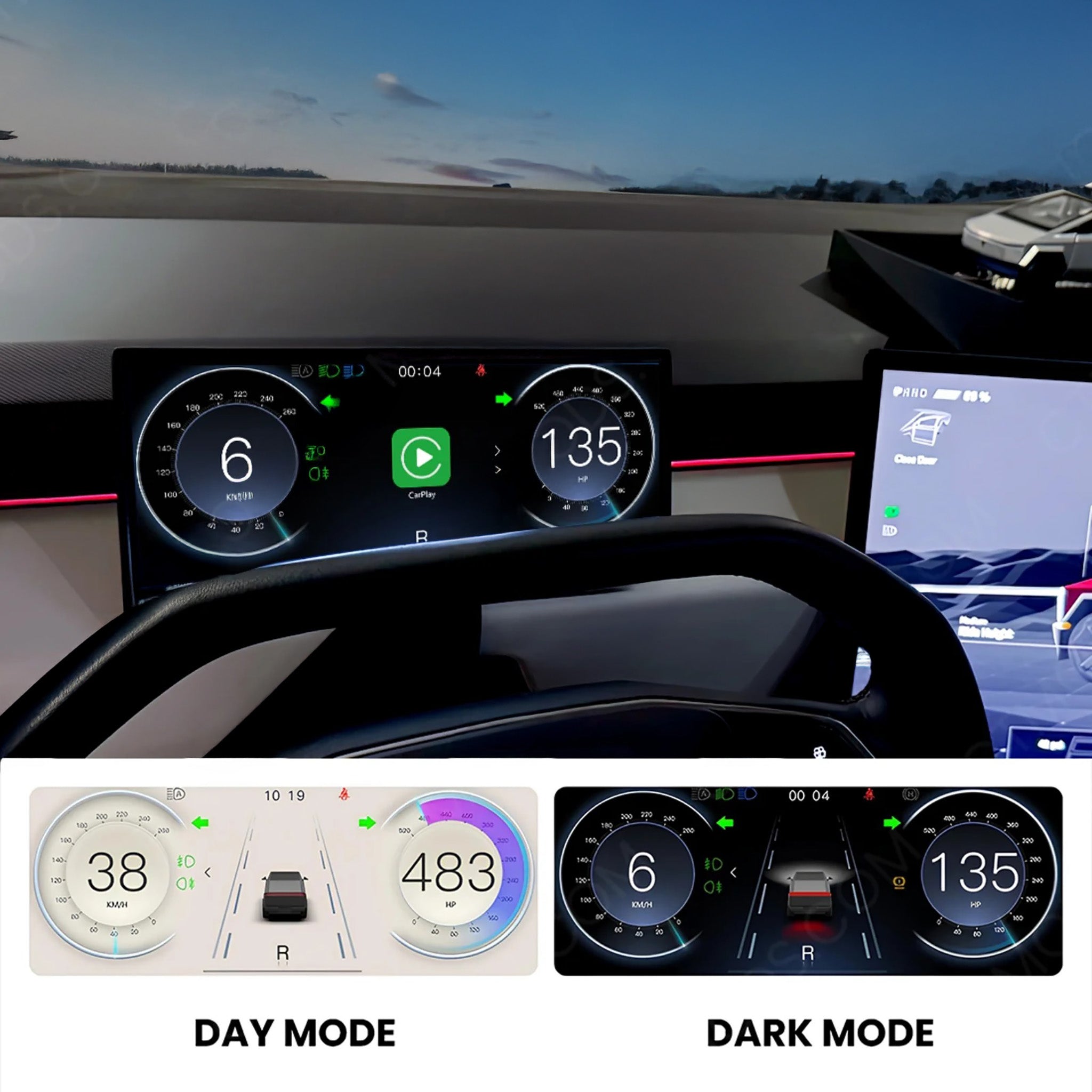 Tesla Cybertruck Screen Display 8.9-Inch Smart Instrument Cluster
