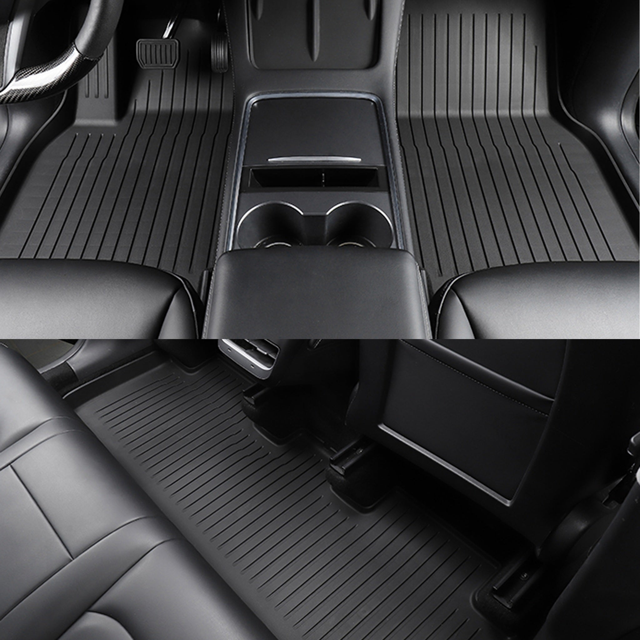 Premium All-Weather Floor Mats for Tesla Model Y - Eco-Friendly TPE, Spill-Proof Design & Luxury Protection