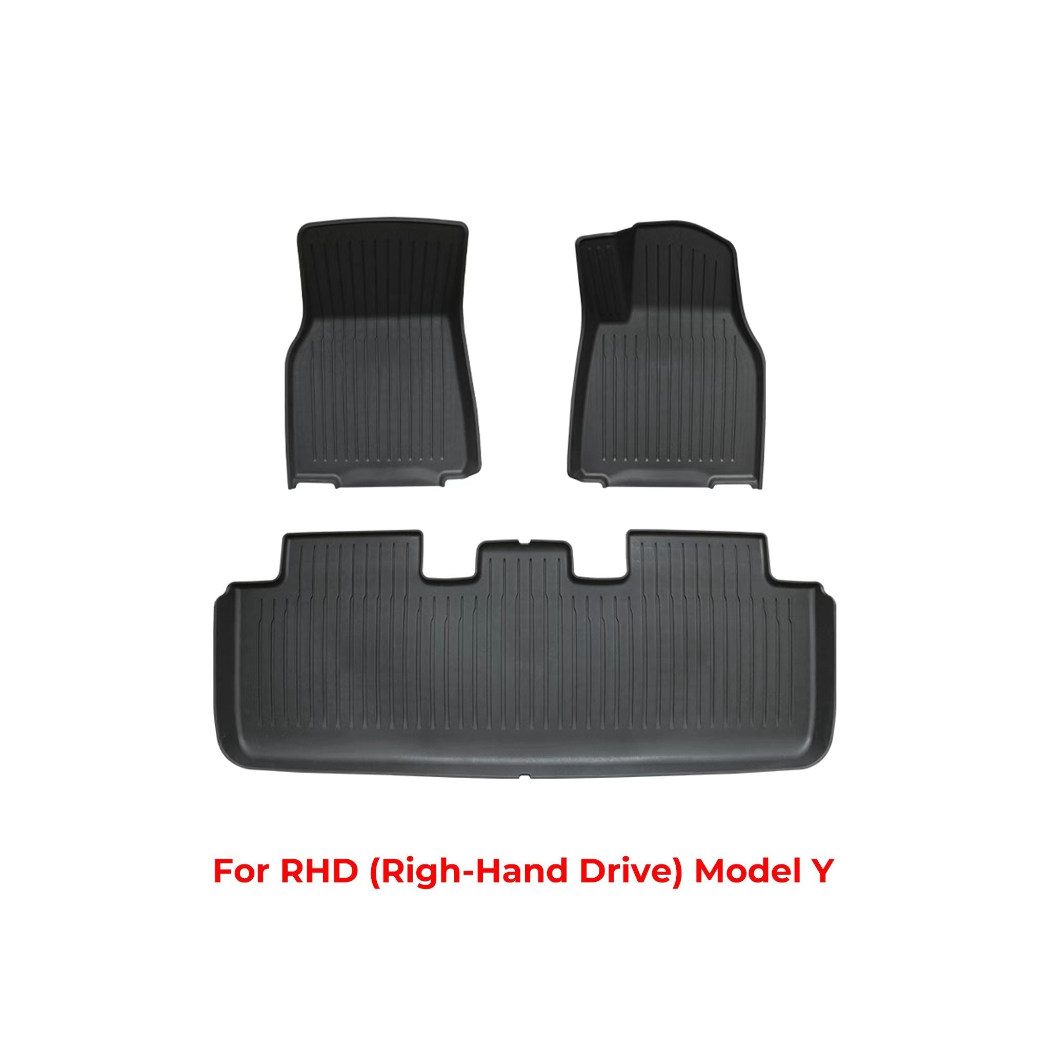 Tesladm All Weather Floor Mats Full Set for Tesla Model Y Right Hand Drive