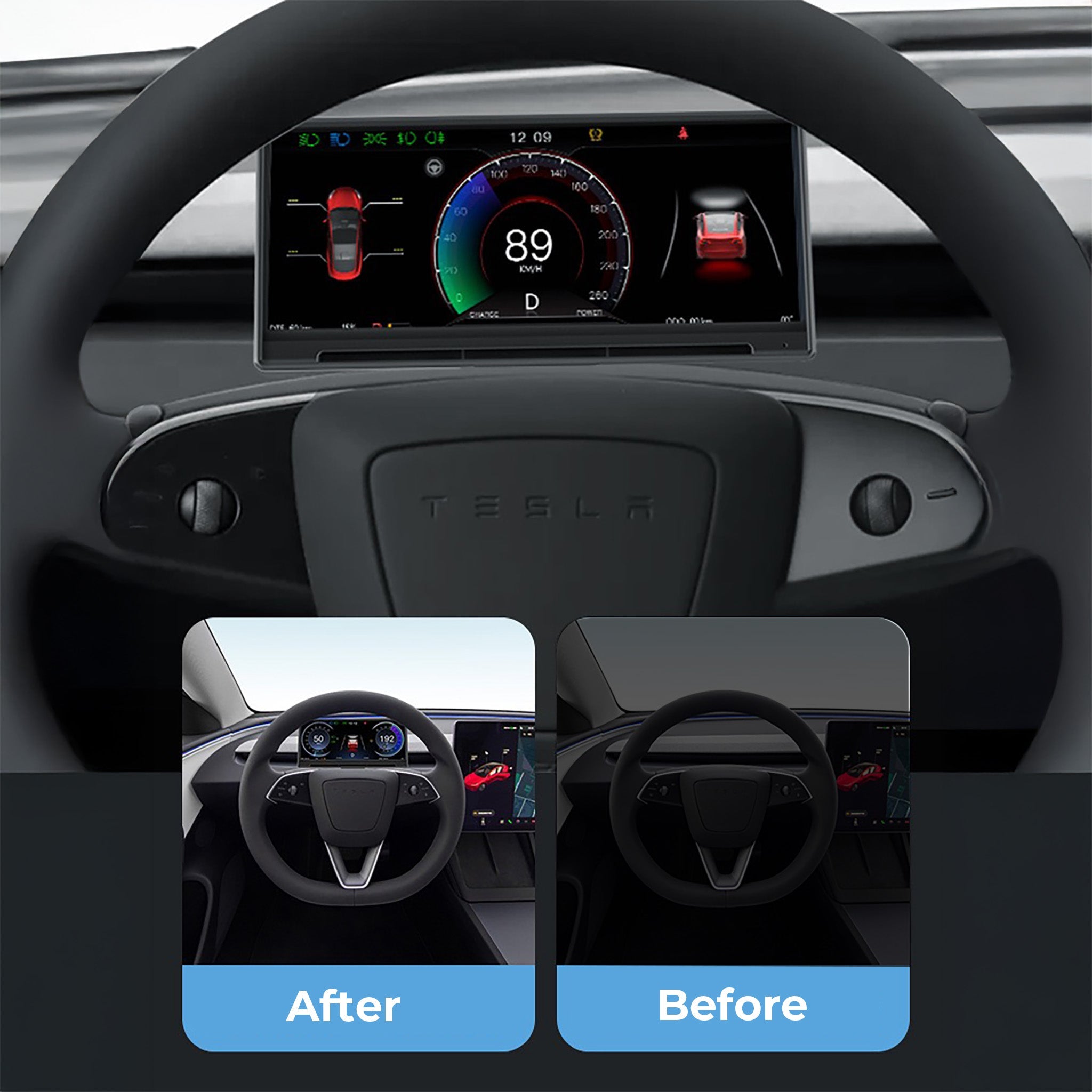 Tesla 8.9" Instrument Cluster for Model 3/Y (2024+ Model 3, 2025+ Model Y)