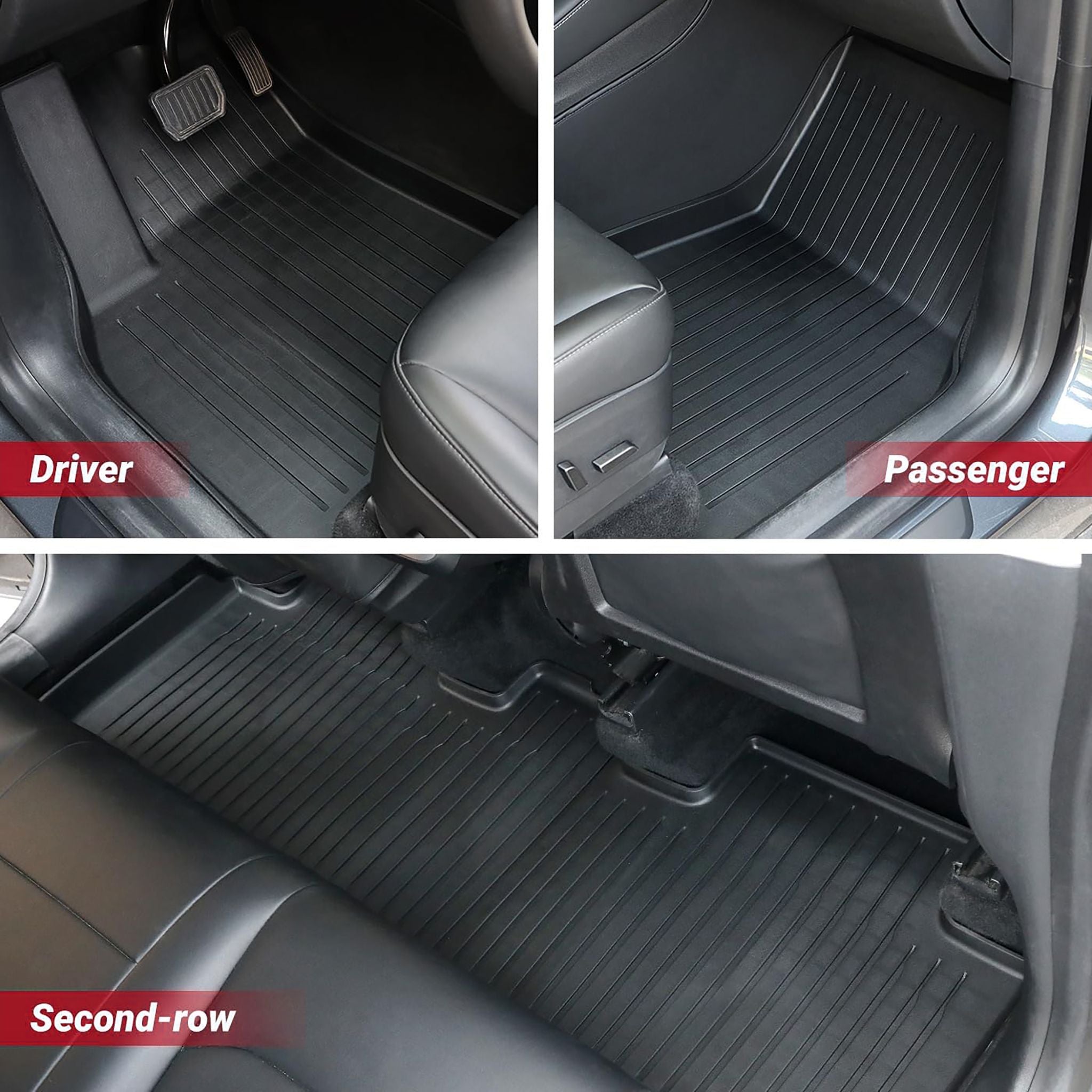 Premium All-Weather Floor Mats for Tesla Model Y - Eco-Friendly TPE, Spill-Proof Design & Luxury Protection
