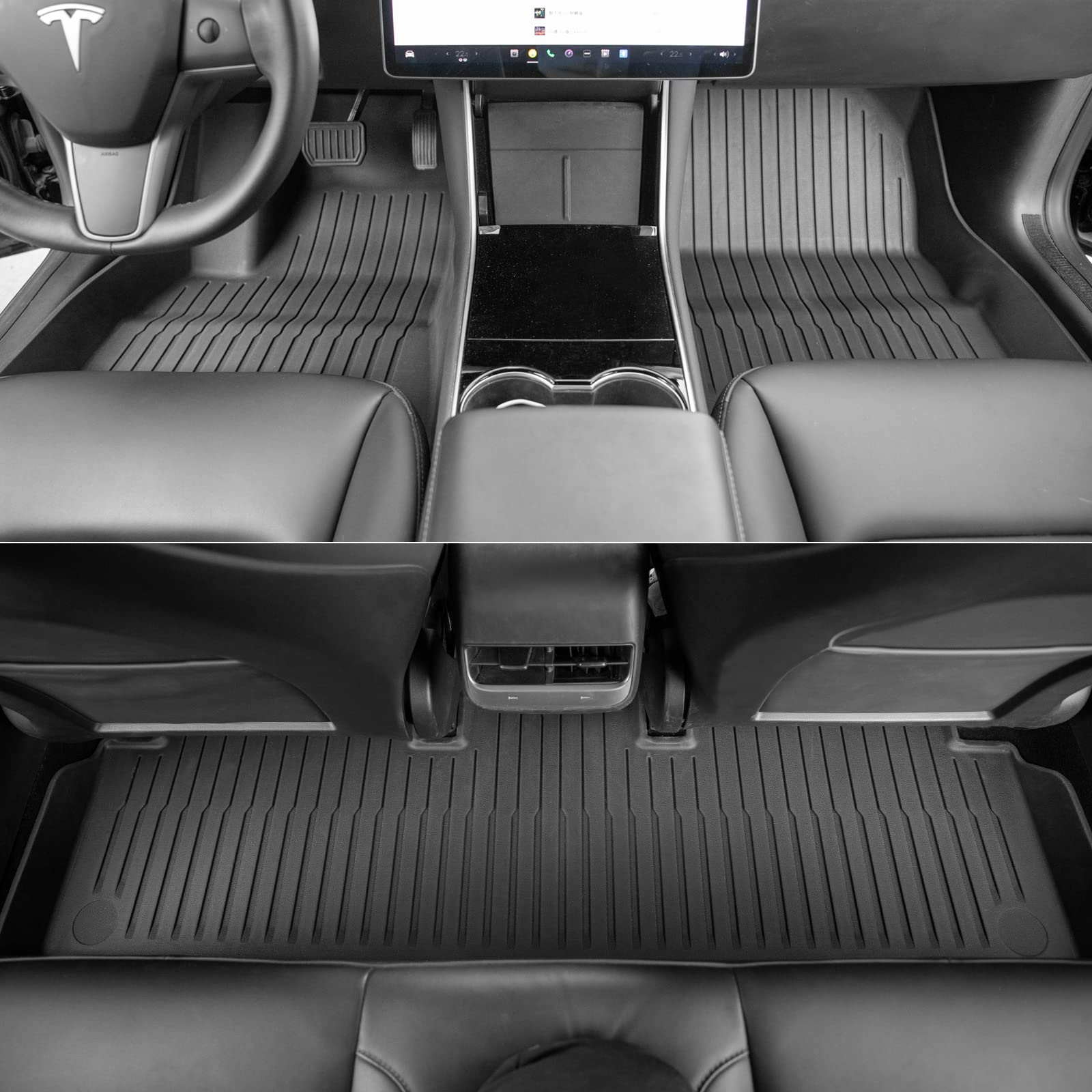 Premium All-Weather Floor Mats for Tesla Model Y - Eco-Friendly TPE, Spill-Proof Design & Luxury Protection