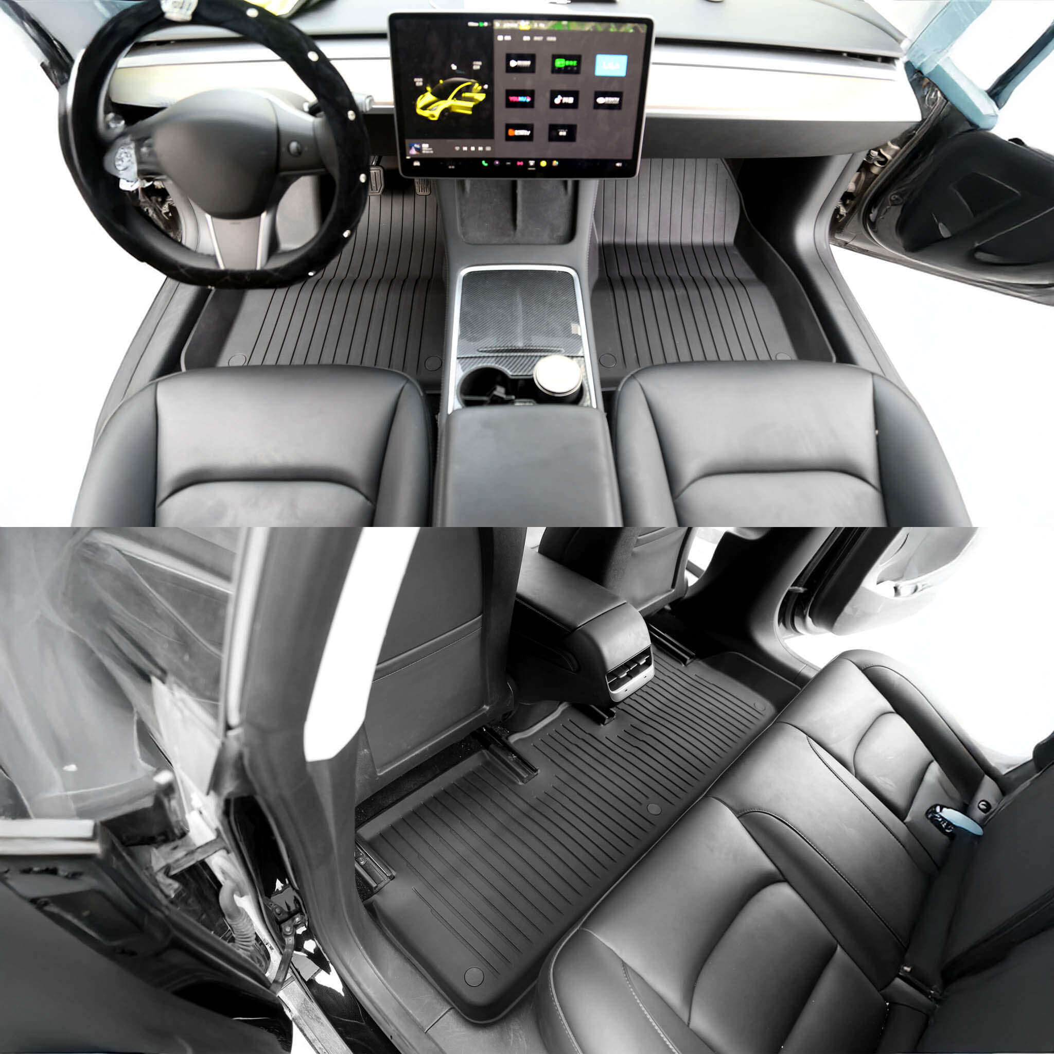 All-Weather Floor Mats for Tesla Model 3 (2017-2023) - Durable, Custom-Fit