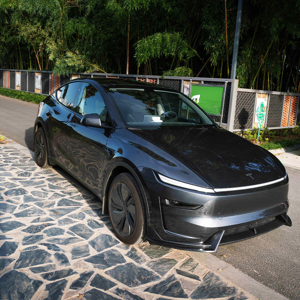 2025+ Tesla Model Y Juniper Front Lip Spoiler by Yeslak | Premium Aerodynamic Upgrade & Bumper Protection